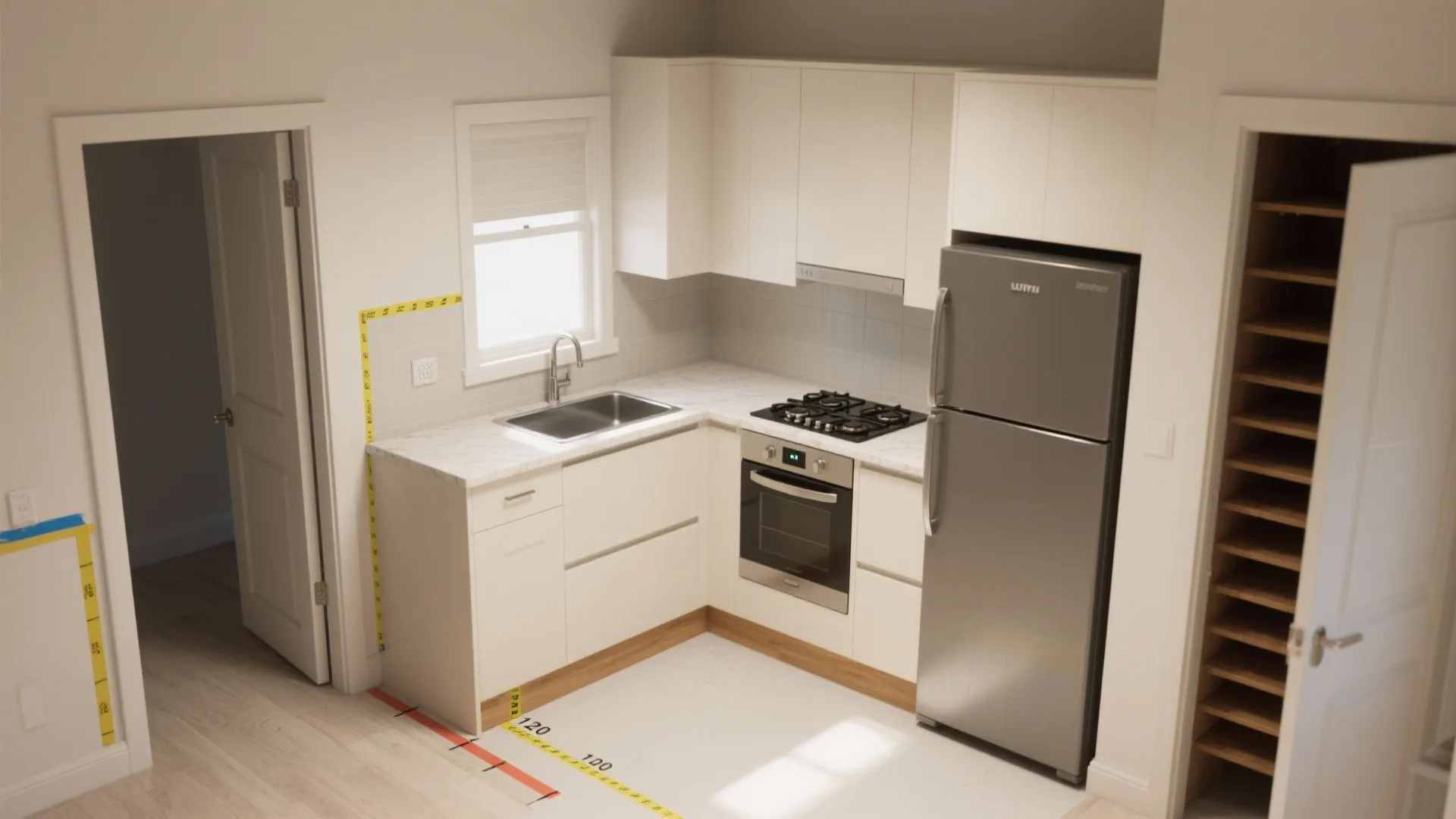 The hard-working L-shaped small kitchen