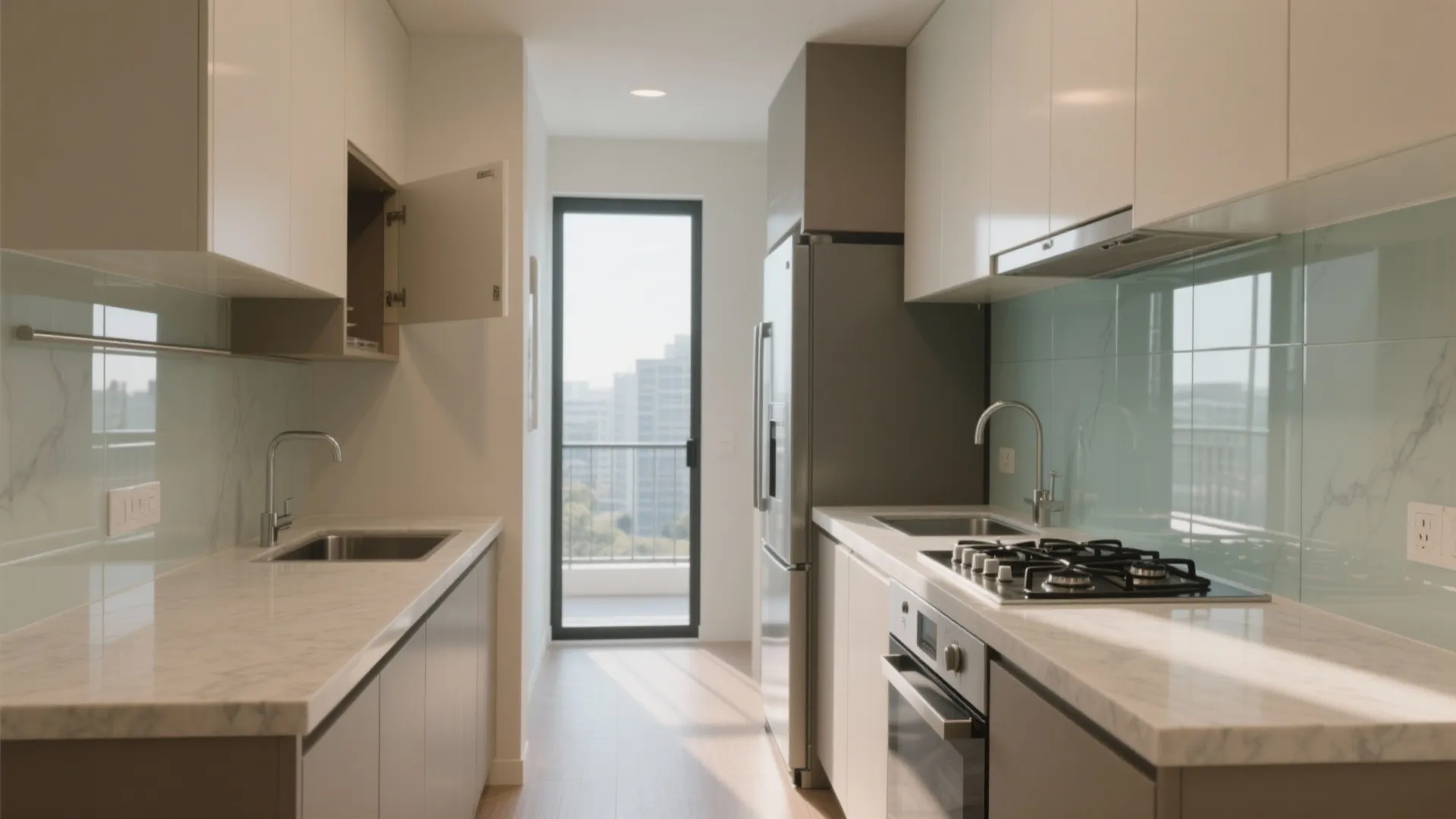 L-Shaped Layout That Frees Counter Space