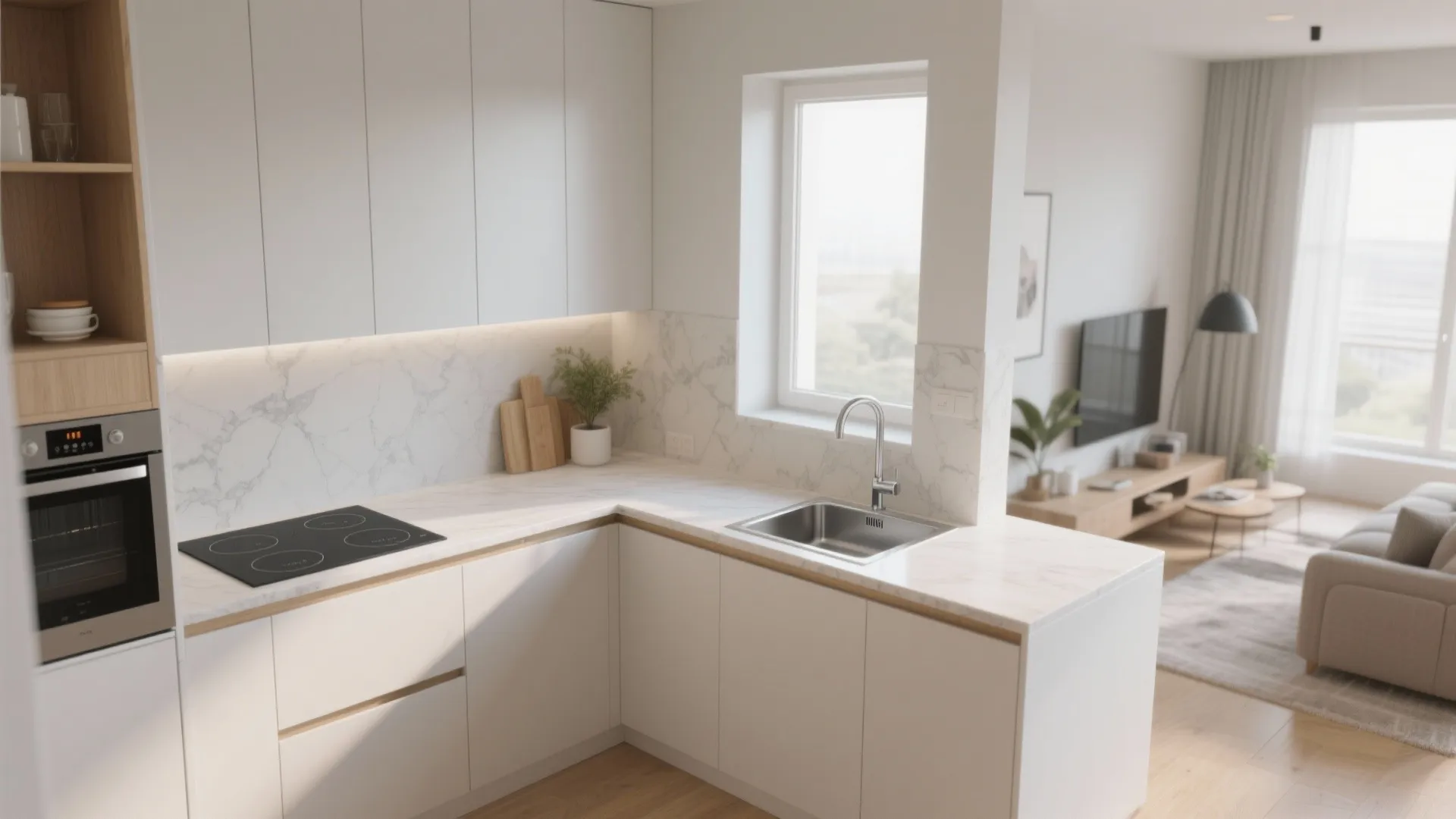 L-Shaped Layout to Free Counter Space