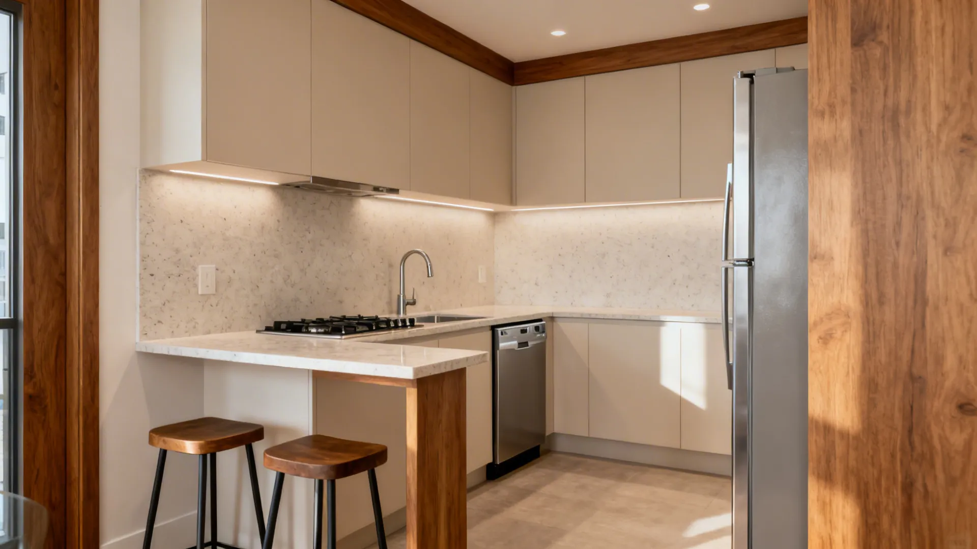 L-Shaped Layout for More Counter Space