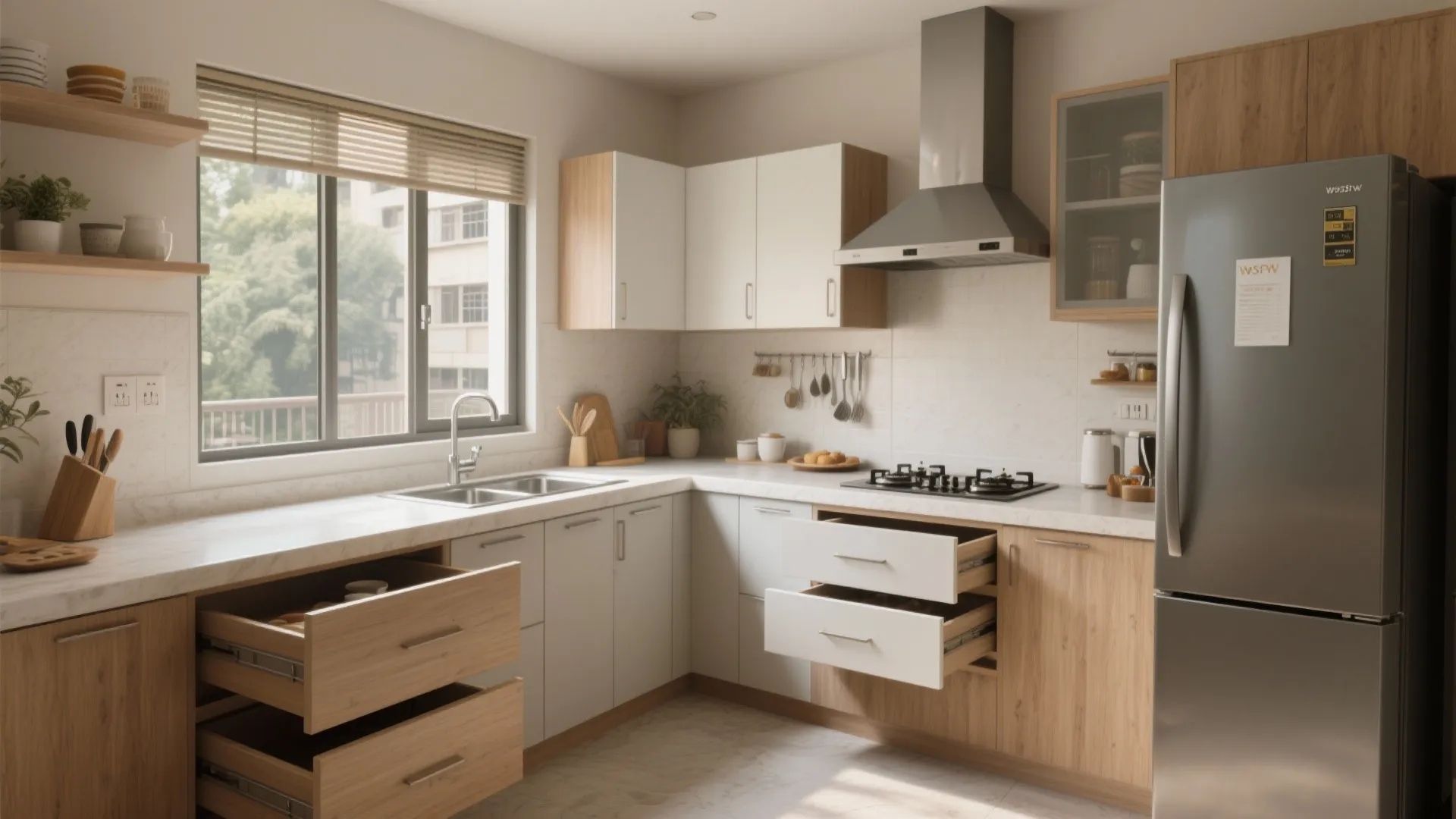 L-Shaped Layout to Maximize Counter Space