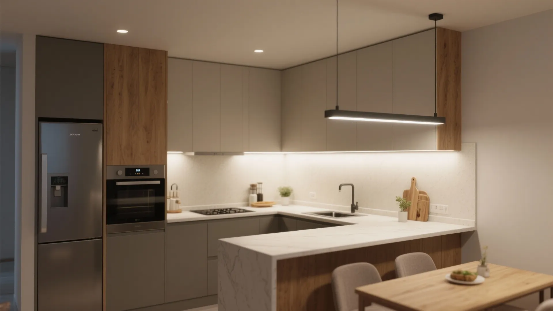 L-Shaped Layouts with Layered Lighting