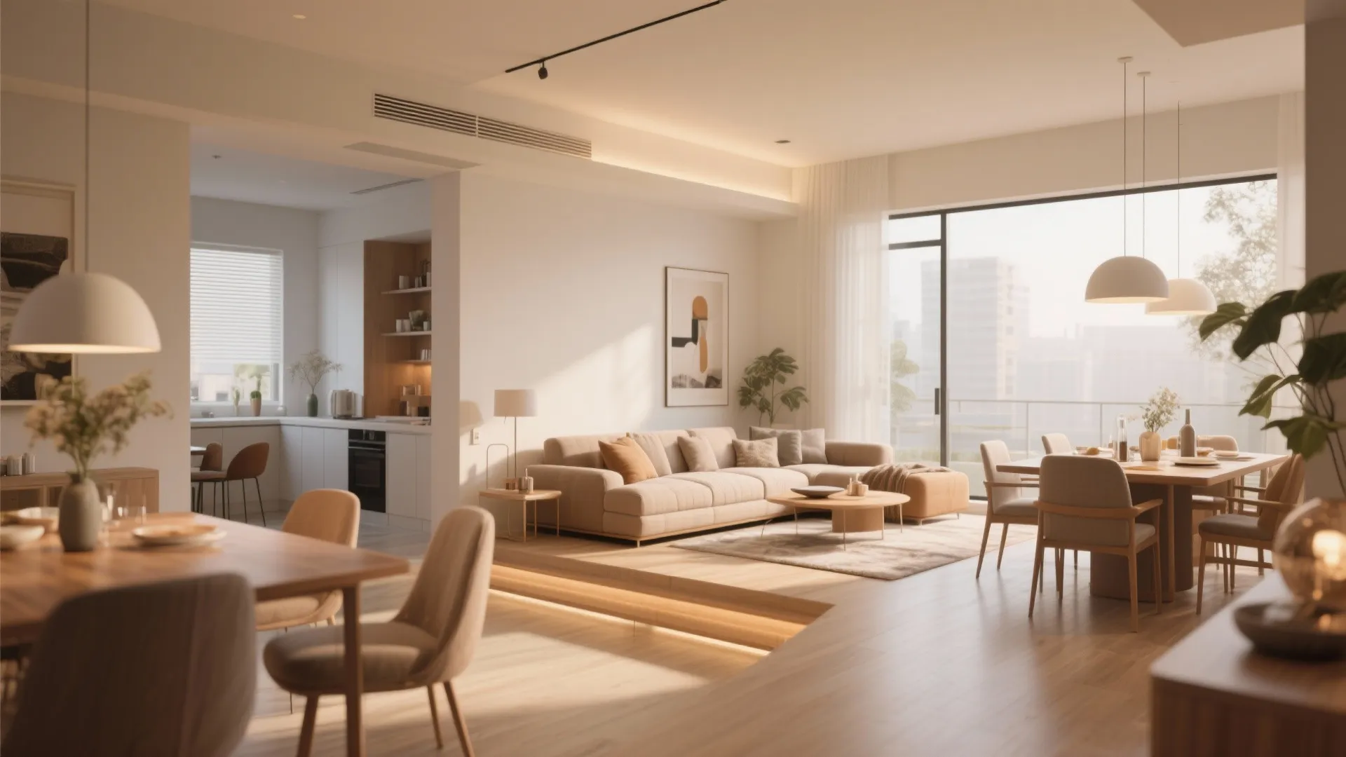 L-Shaped Layout for Living-Dining Combo