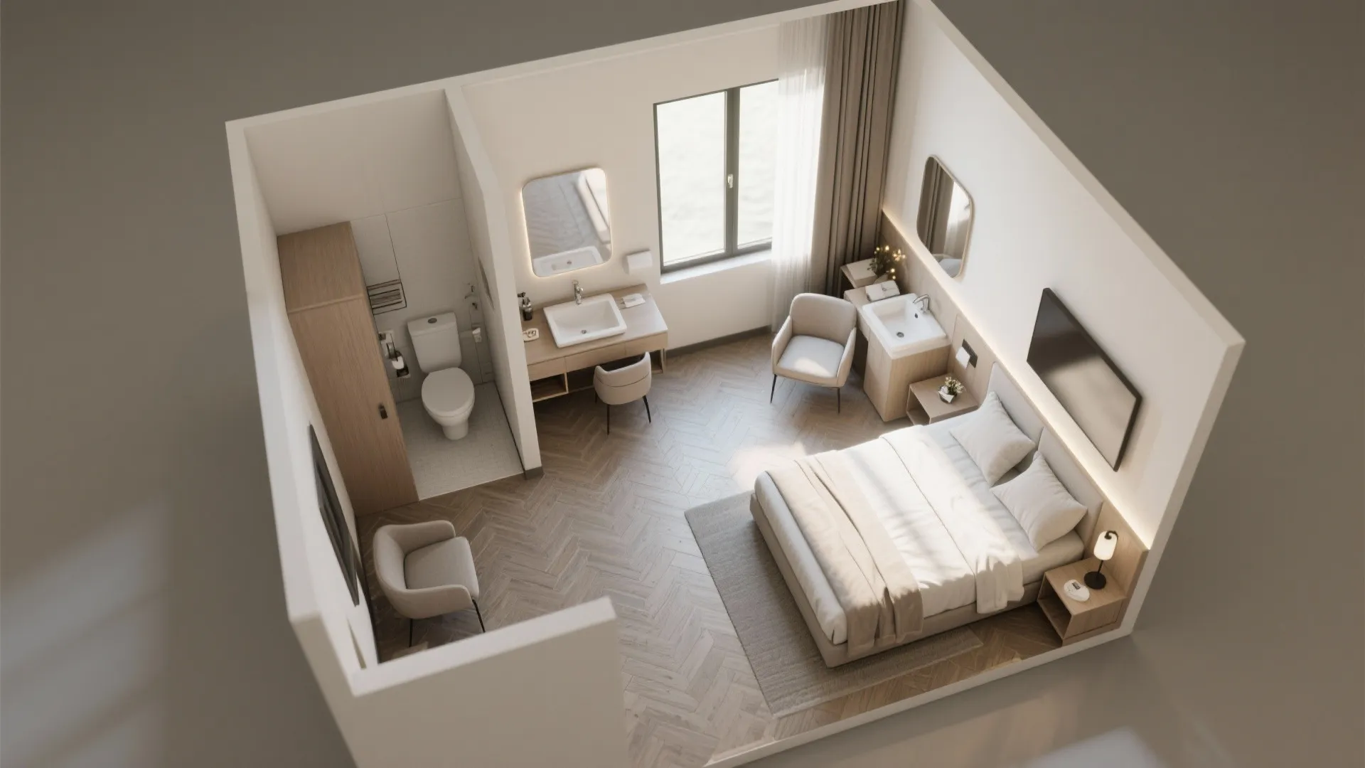 L-Shaped Layout Maximizing Space