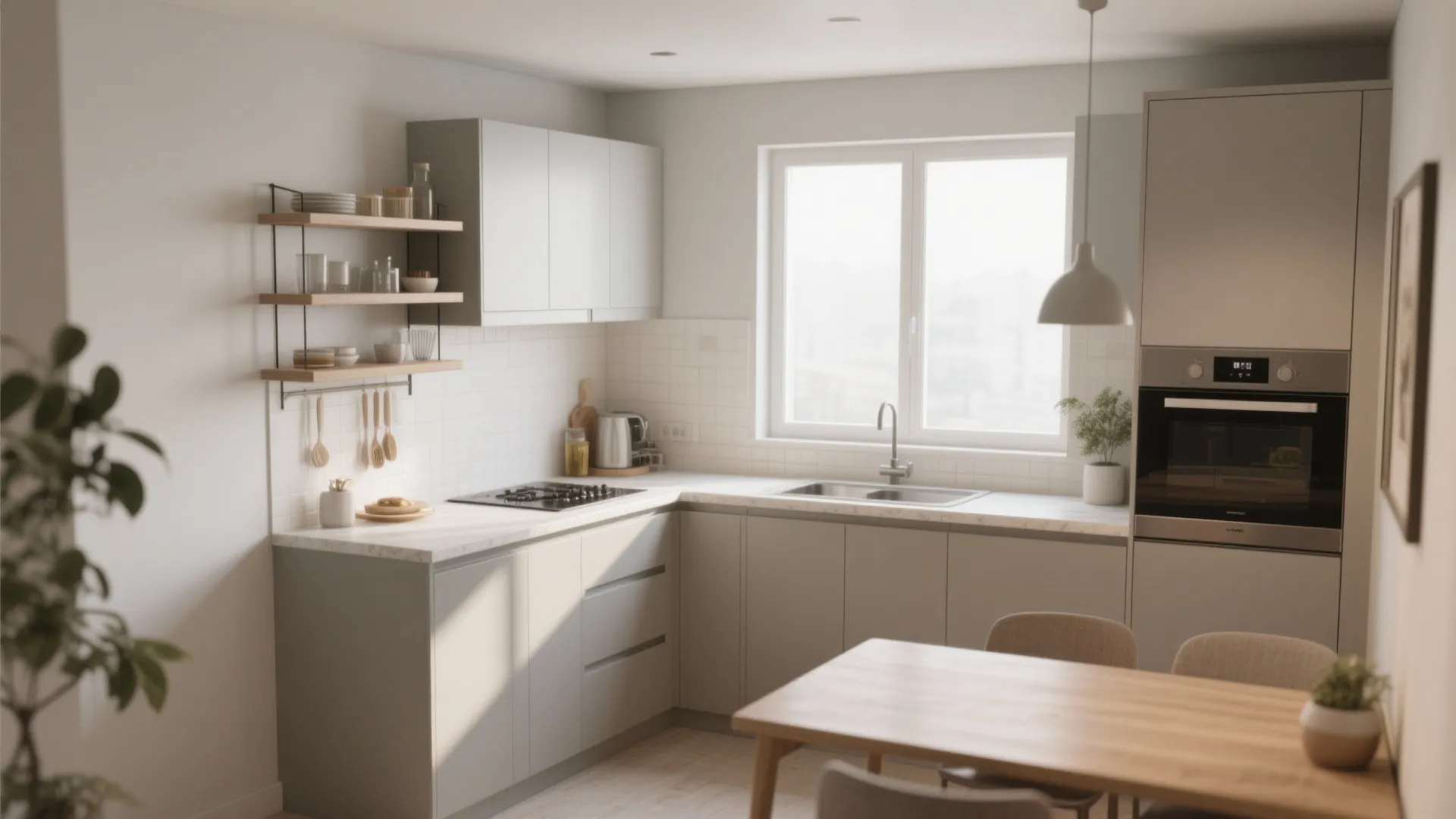 L-Shaped Layout for Extra Counter Space