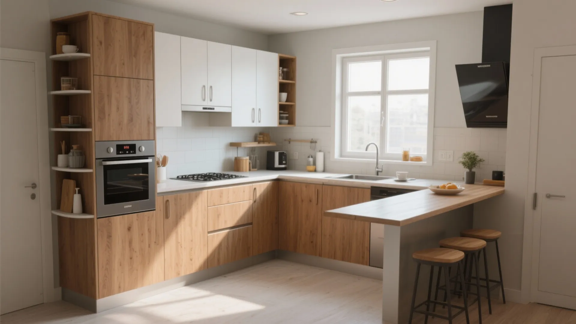 L-Shaped Small Kitchen Layout