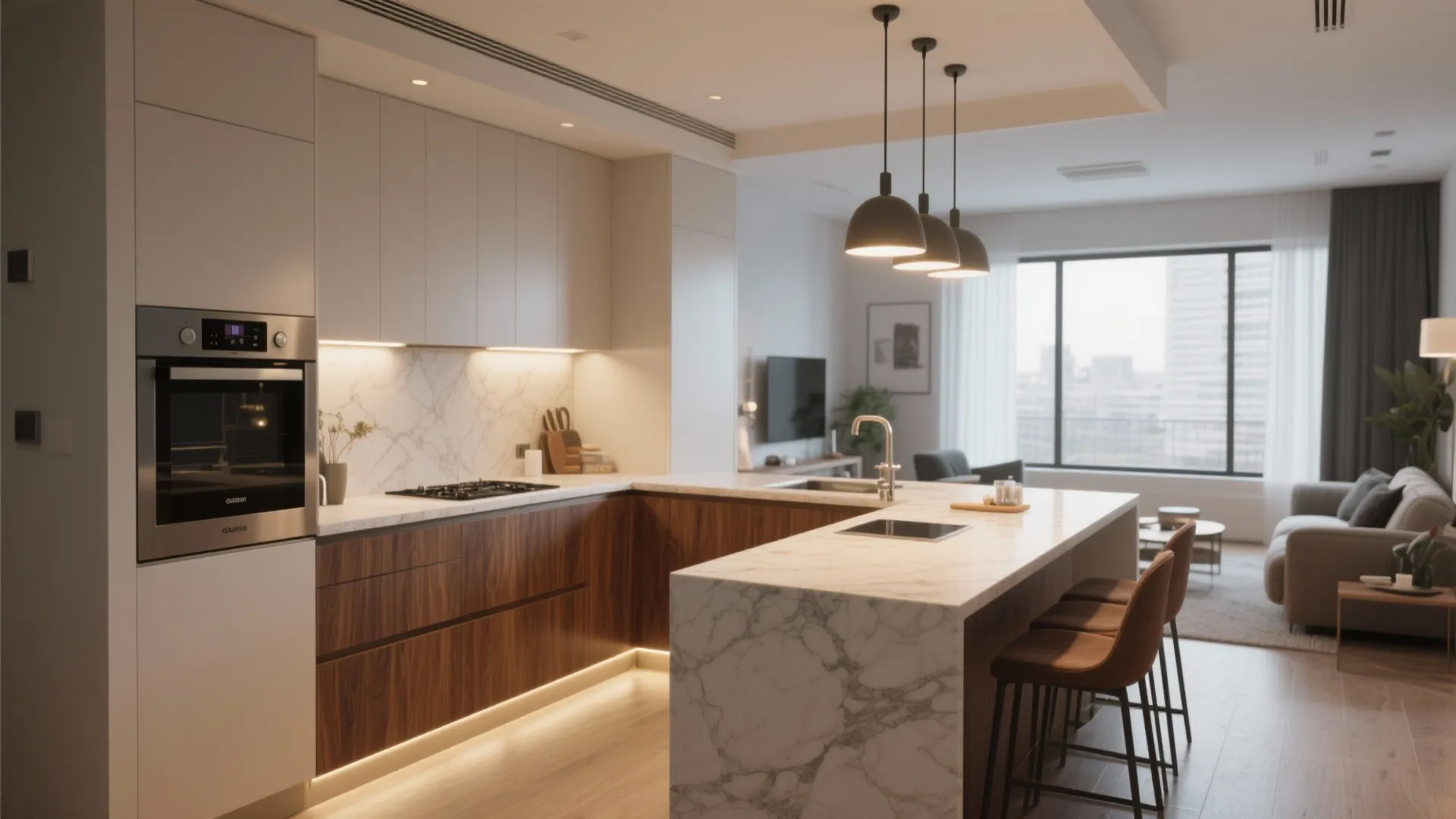 L-shaped layouts to maximize prep and flow