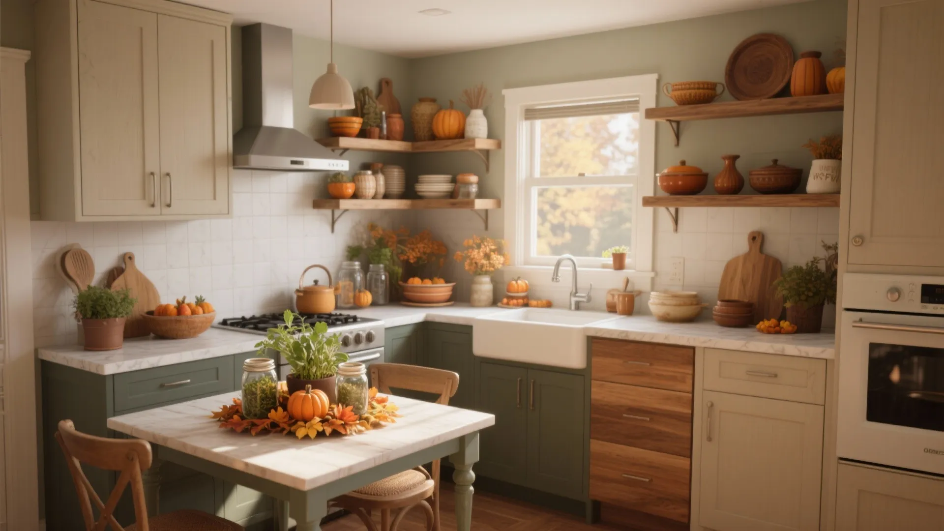 L-shaped small kitchen layout