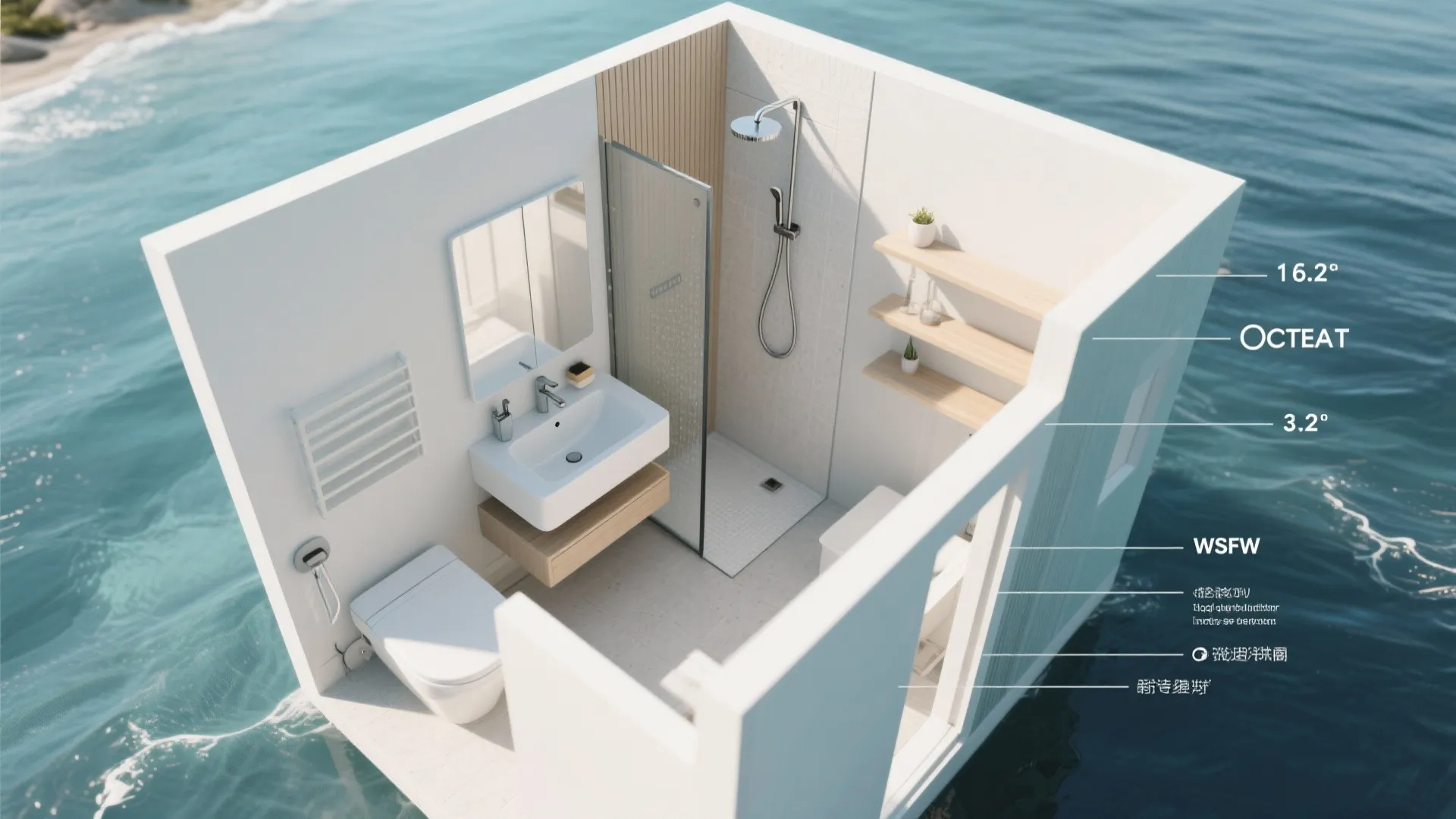 L-Shaped Compact Layout for Small Bathrooms