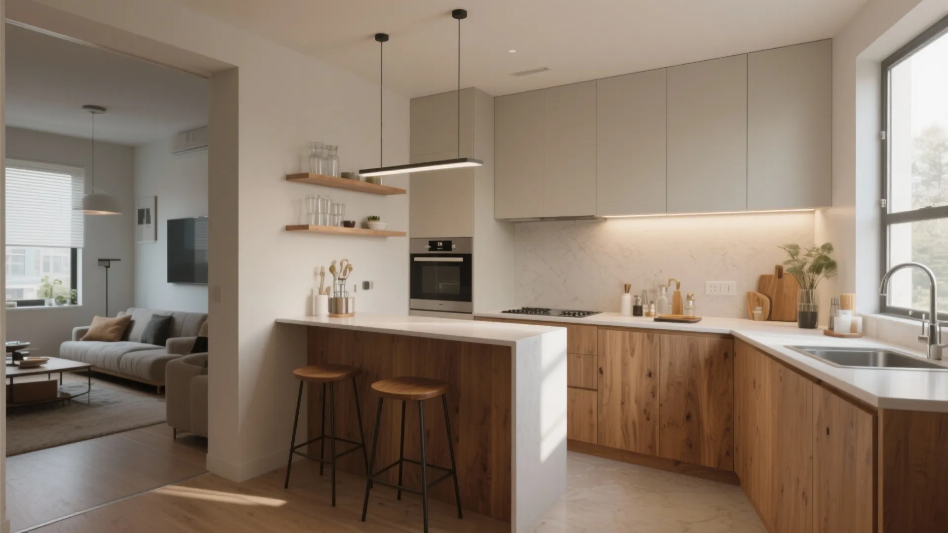 L-Shaped Small Kitchen Layout