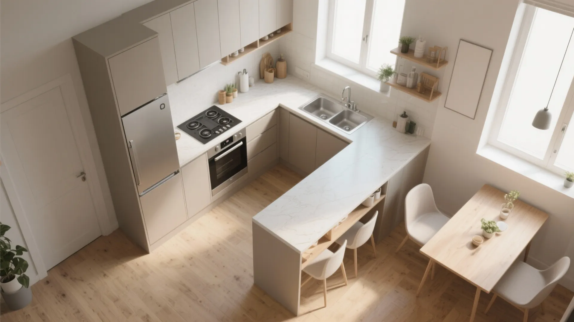 4. L-shaped layouts for flexible zones