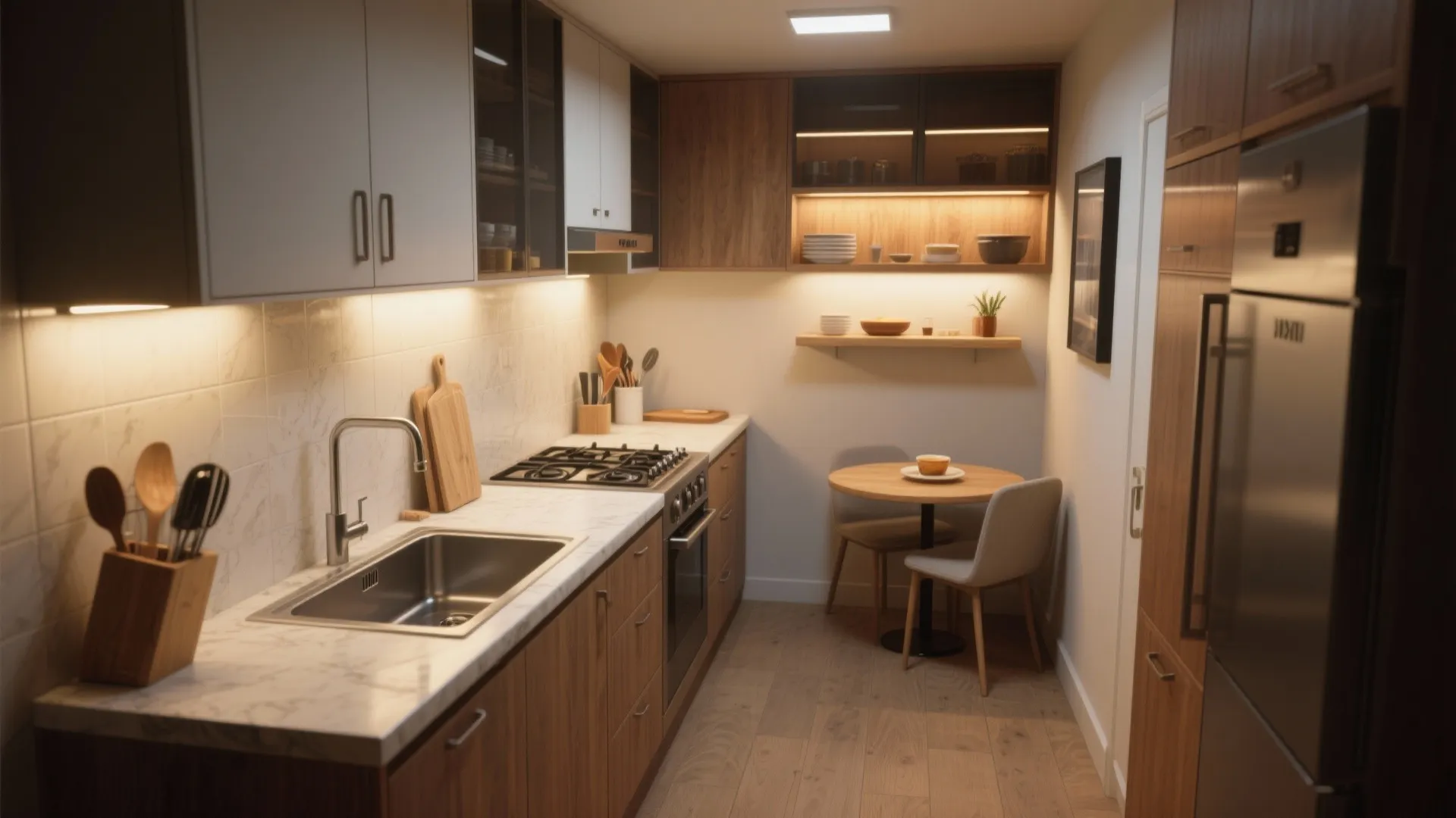 L shaped small kitchen layout