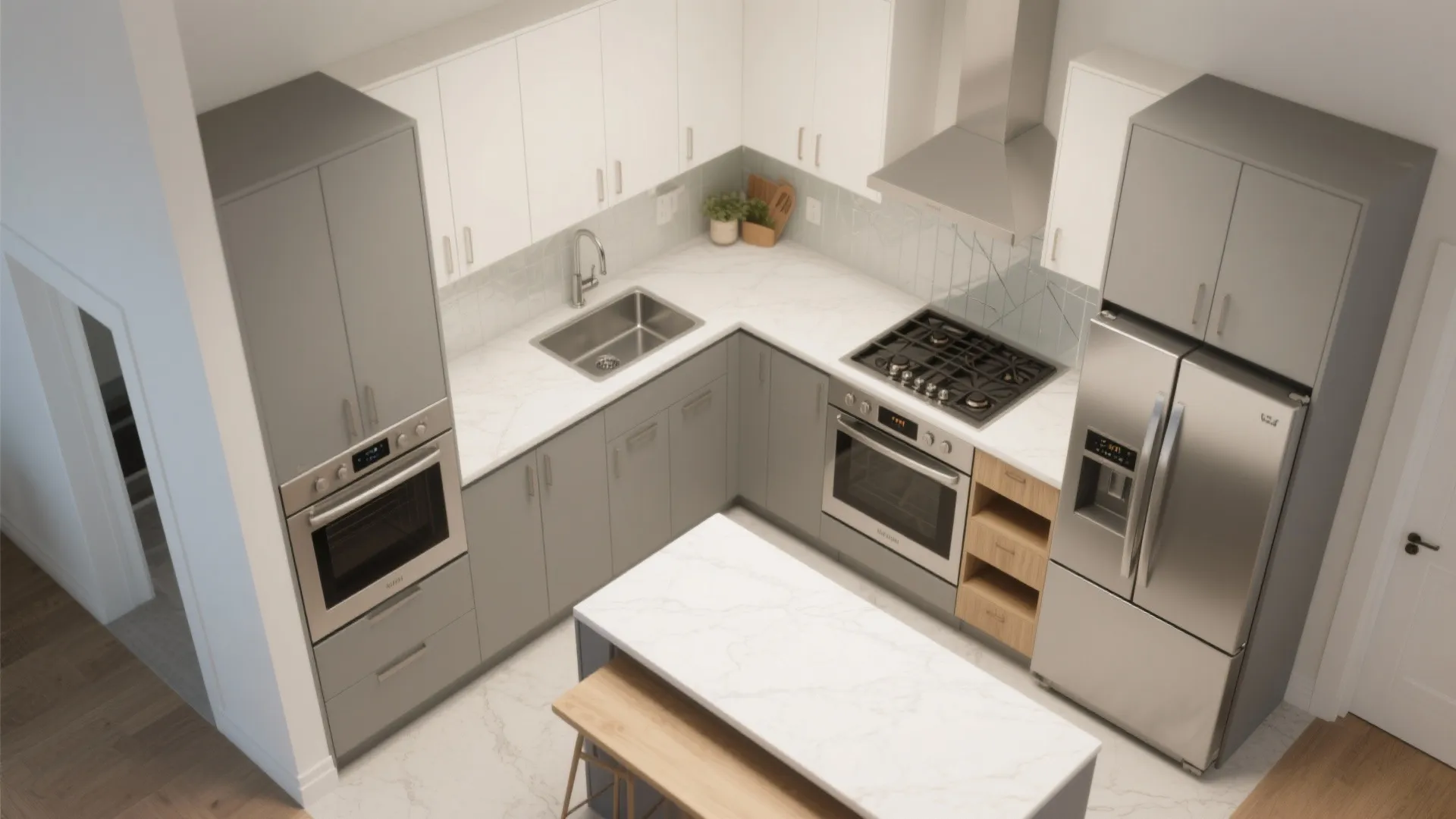 L-Shaped Layouts That Respect the Work Triangle