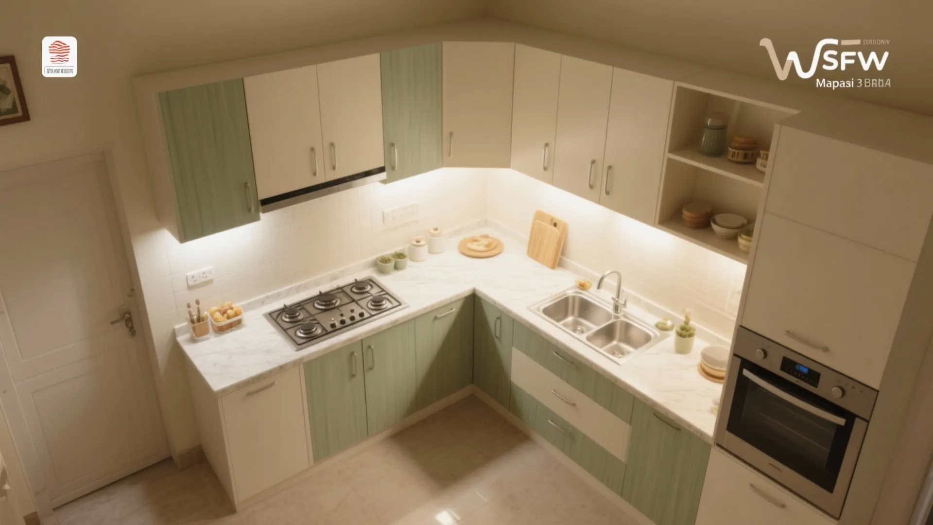 Smart L-shaped kitchen layout