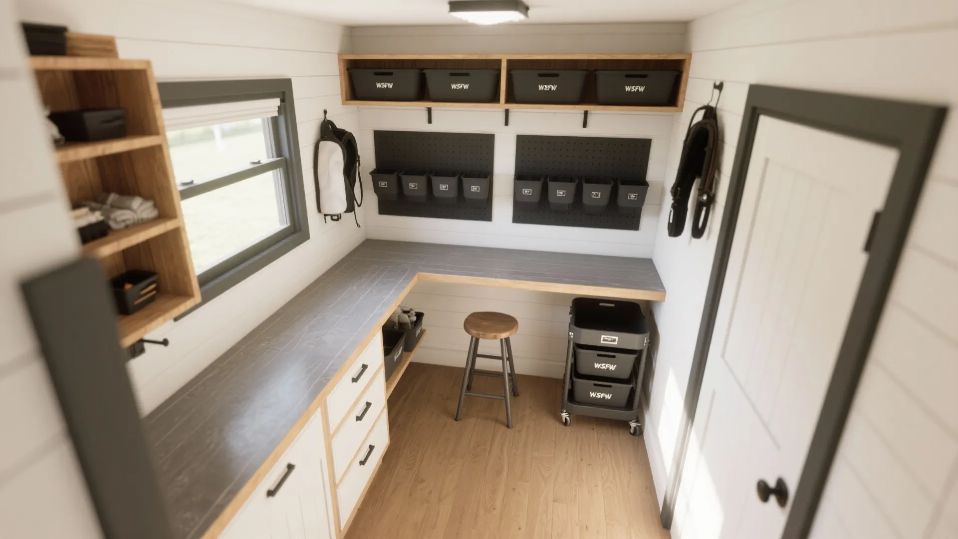 Micro L-shaped layout with zones that flow