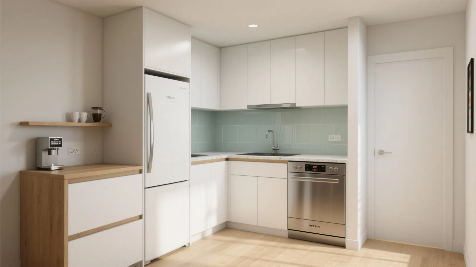 L-shaped small kitchen layout