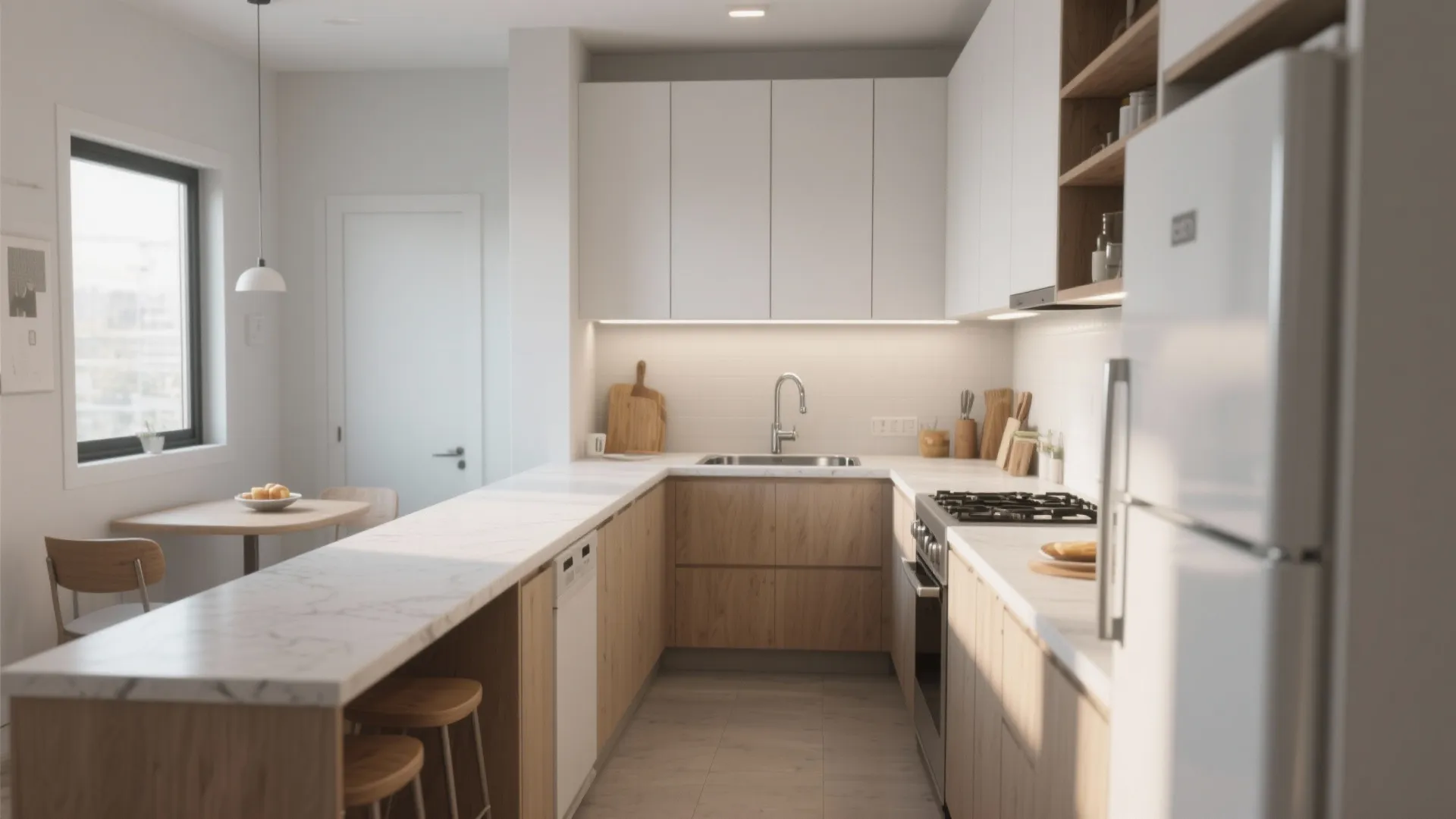 L-Shaped Small Kitchen Layout