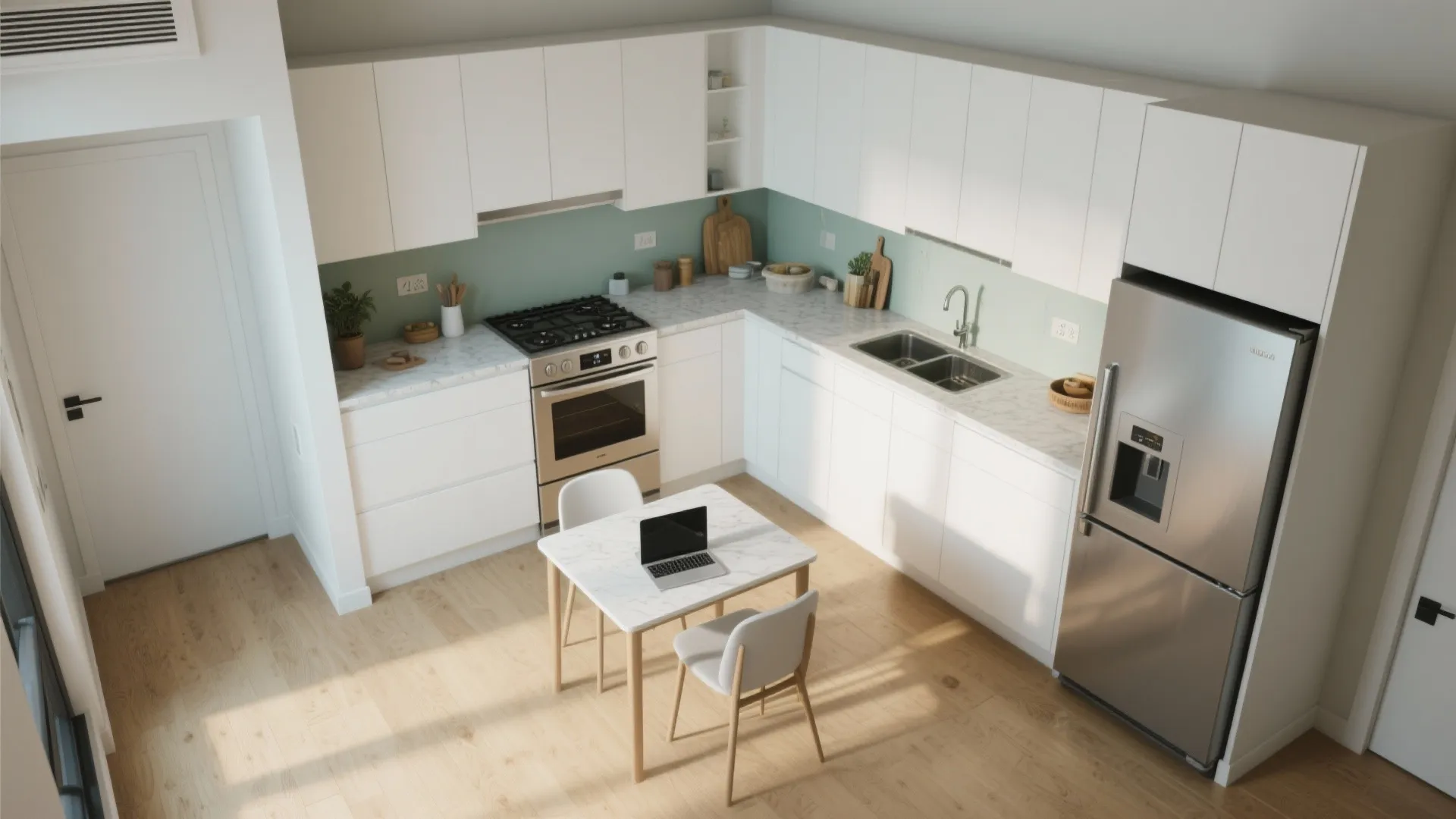 L-shaped layouts in tight footprints