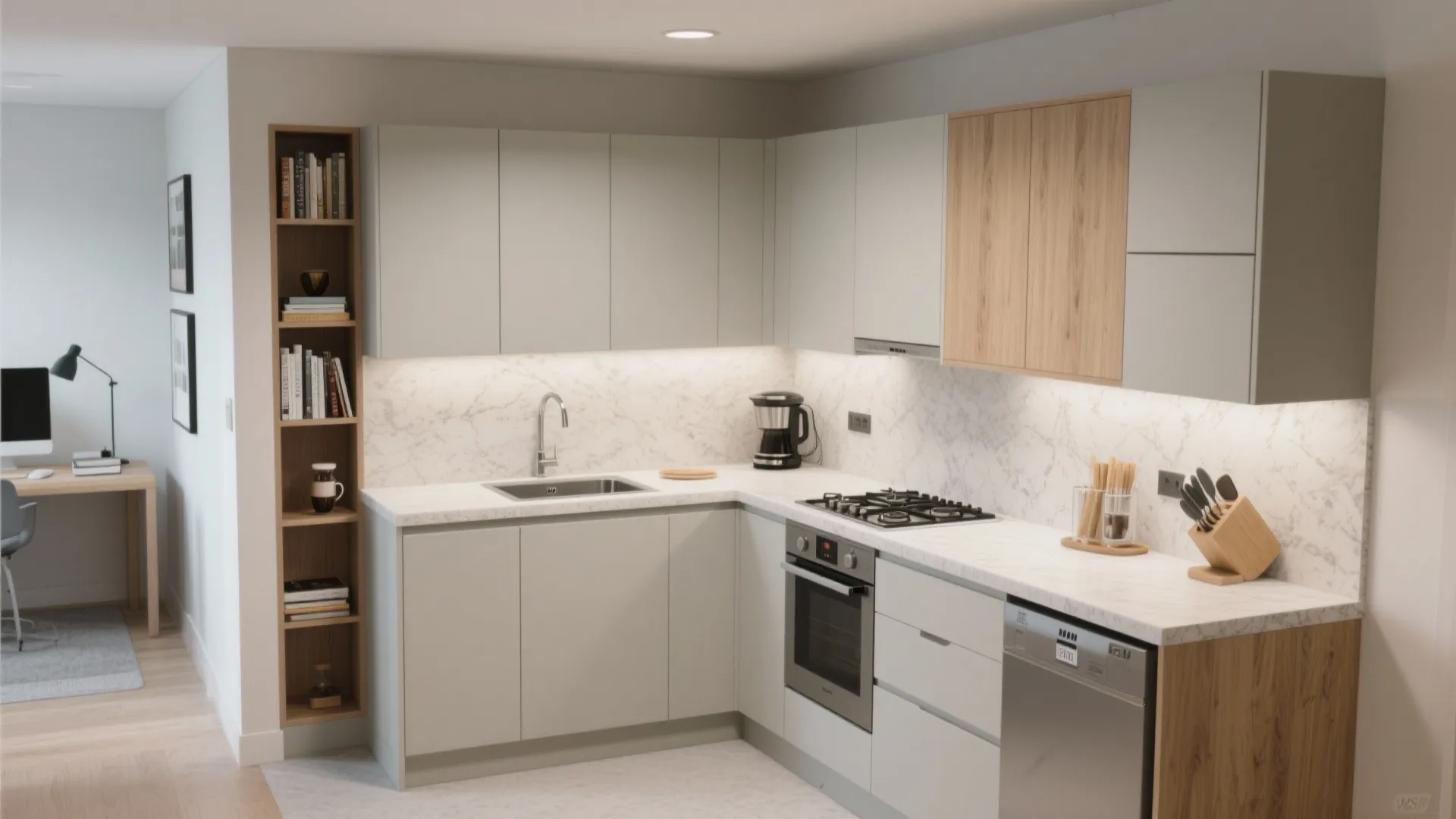 L-shaped layout to unlock more counter space