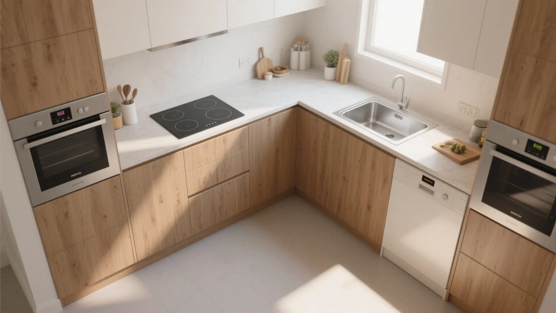 L-Shaped Layout to Free Counter Space