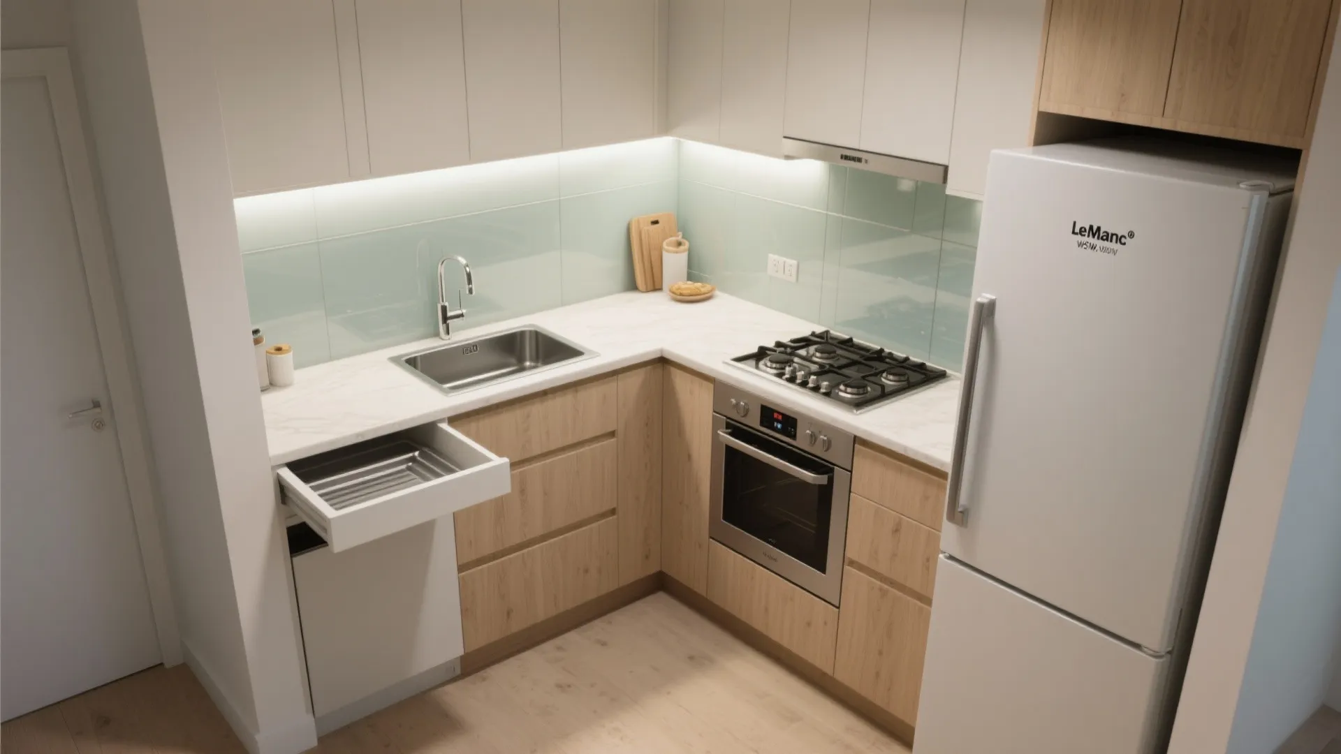 L-Shaped Layout That Frees Counter Runs