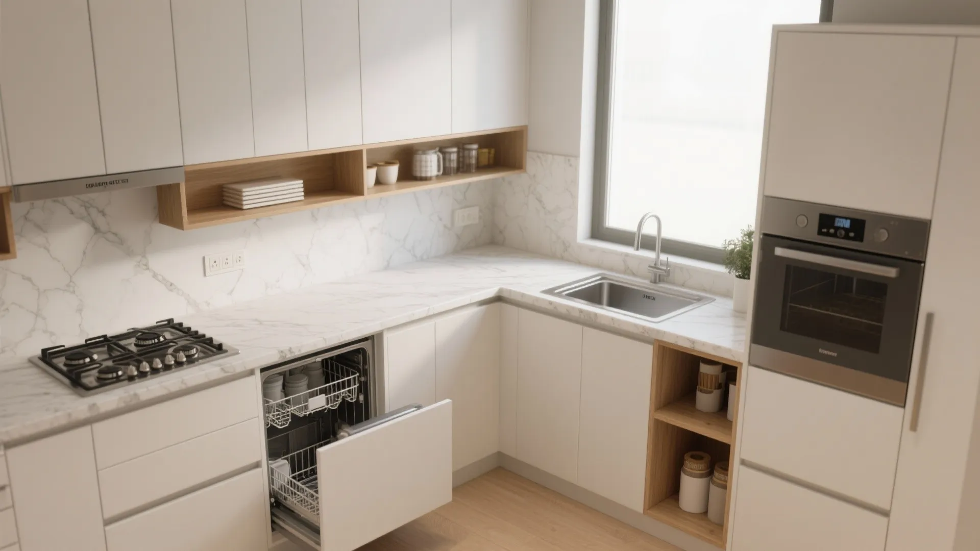 L-Shaped Layout to Free Counter Space