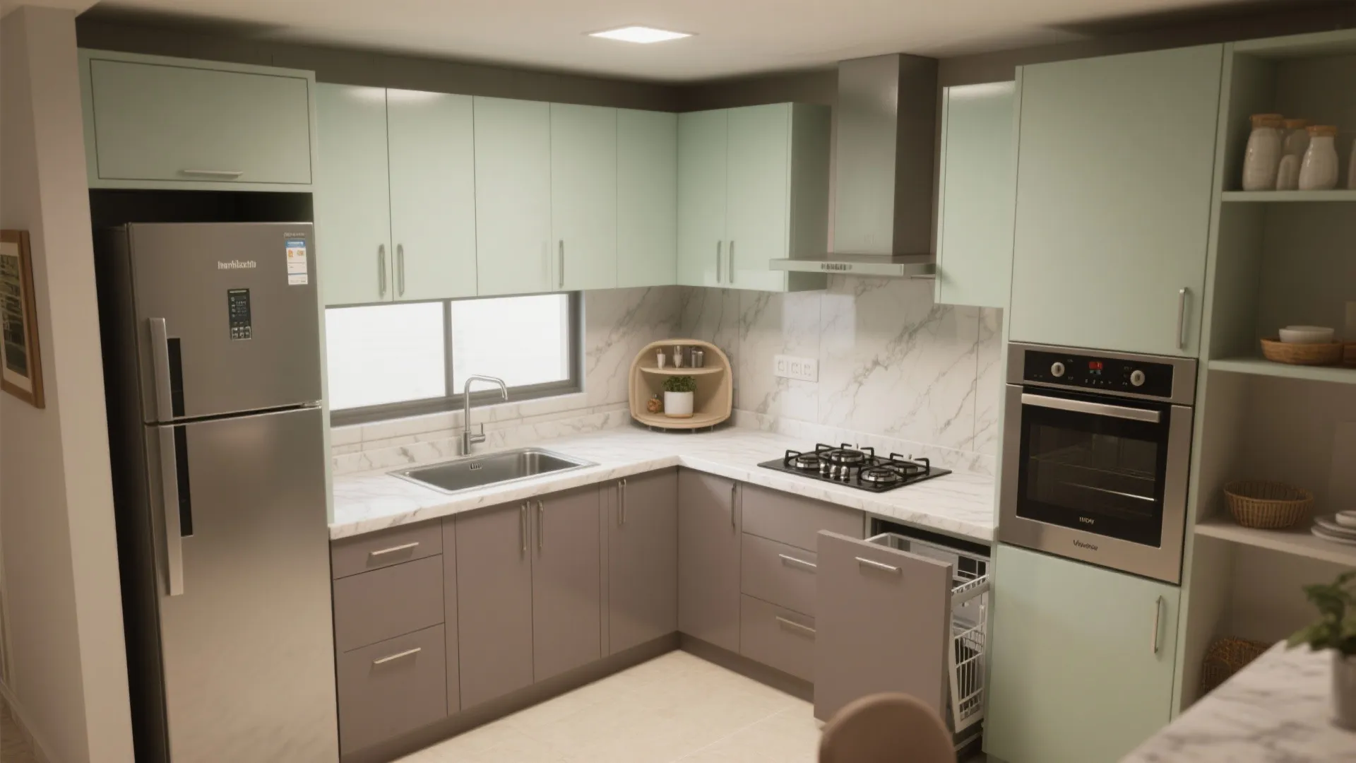 L-Shaped Layout to Unlock Counter Space