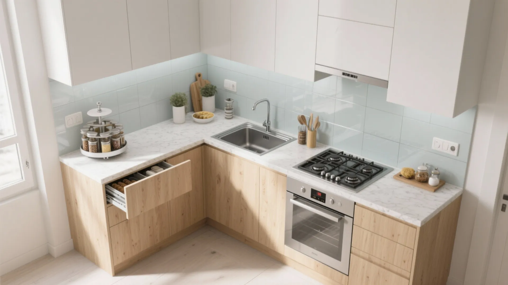 L-Shaped Layout to Unlock More Countertop