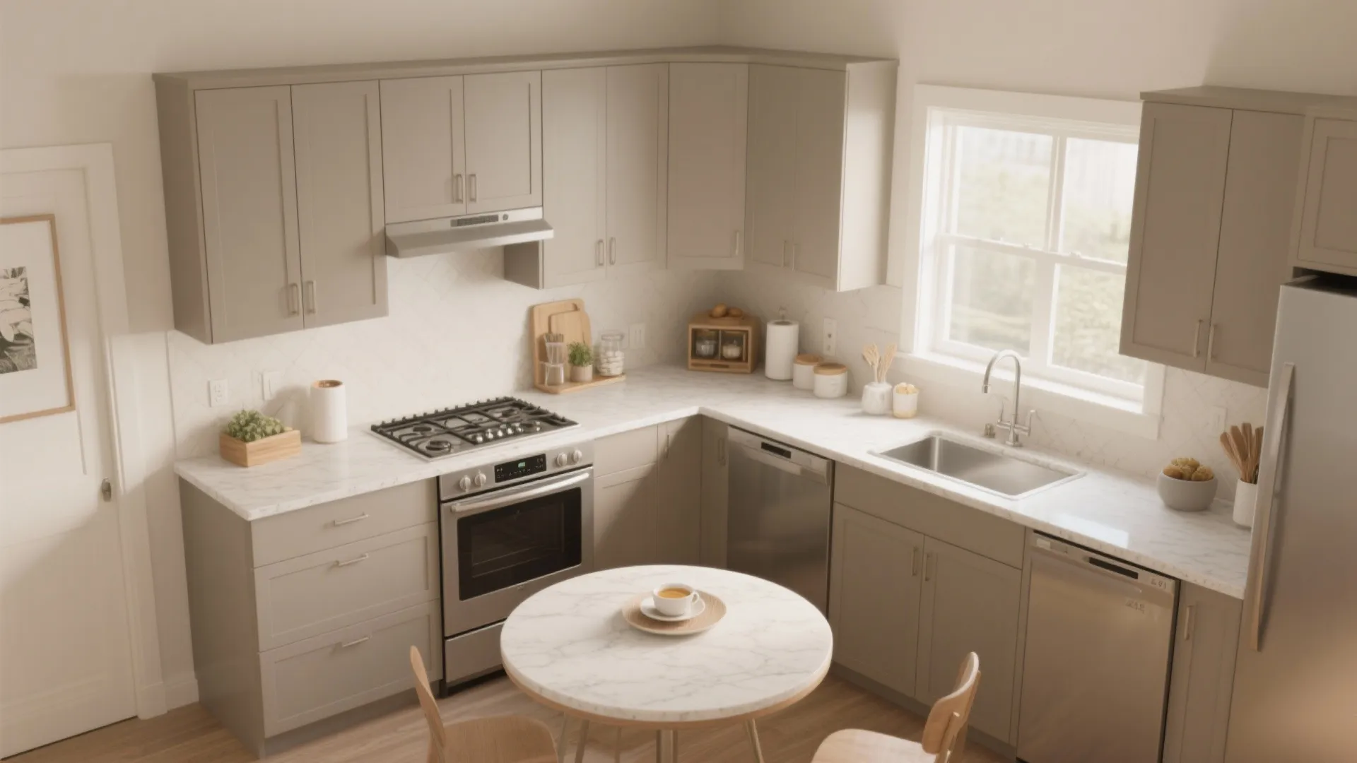 L-Shaped Layout That Frees Counter Space