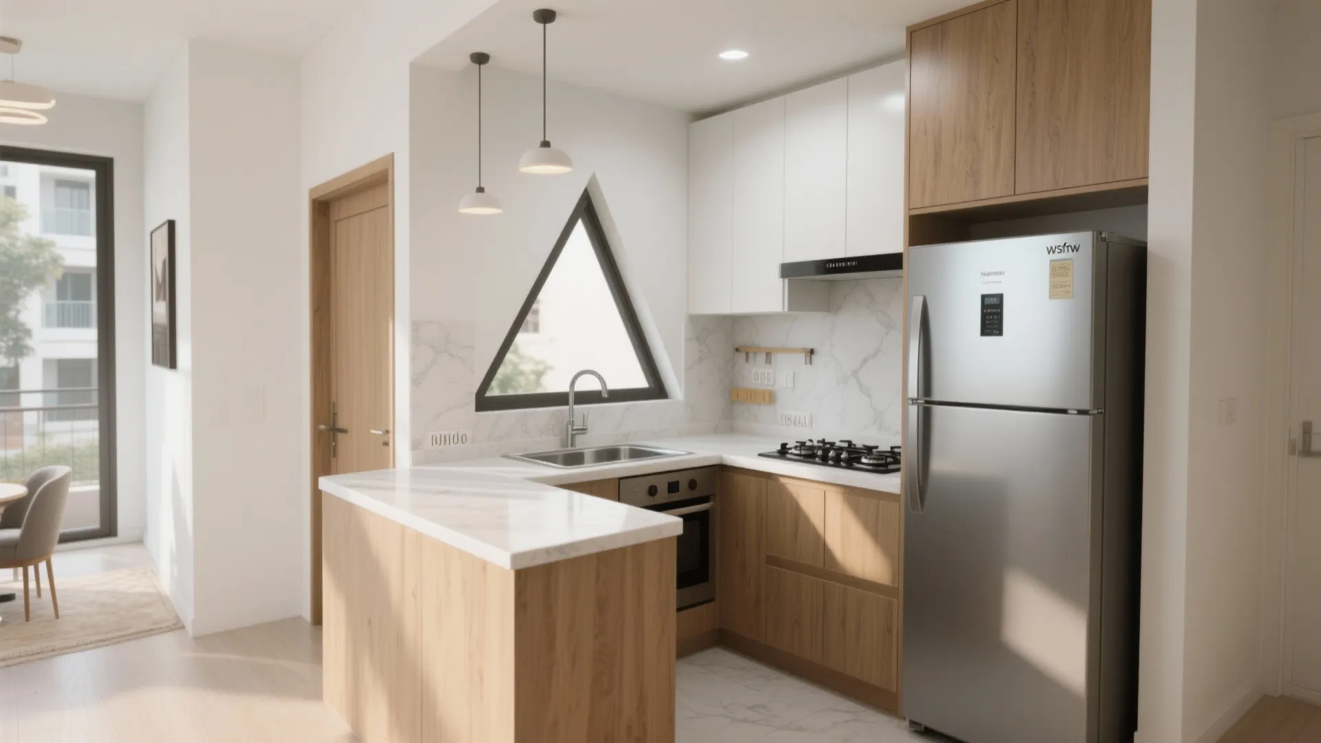 L-Shaped Layout with Optimized Work Triangle