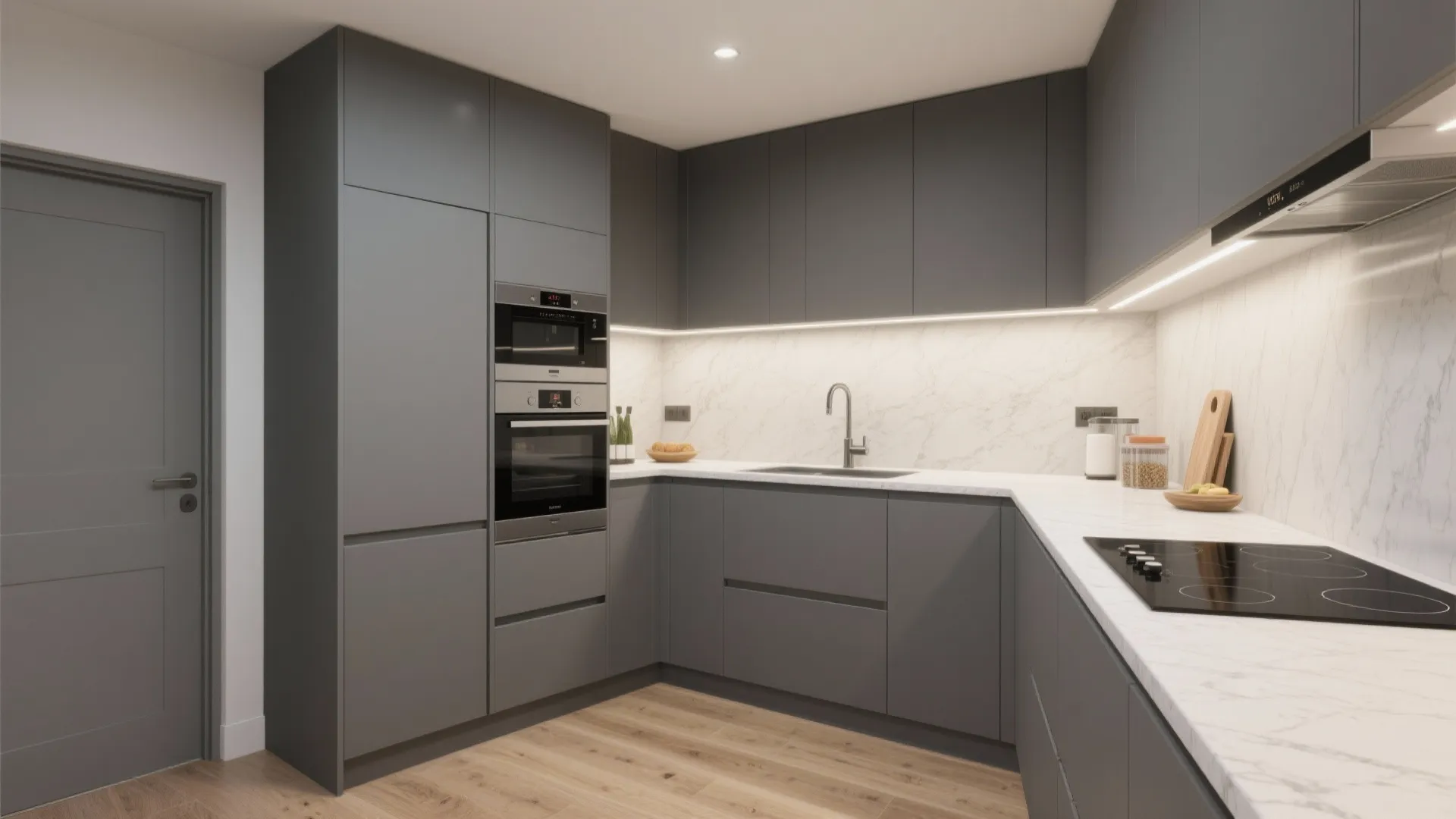 L-Shaped Wall Layout to Free Counter Space