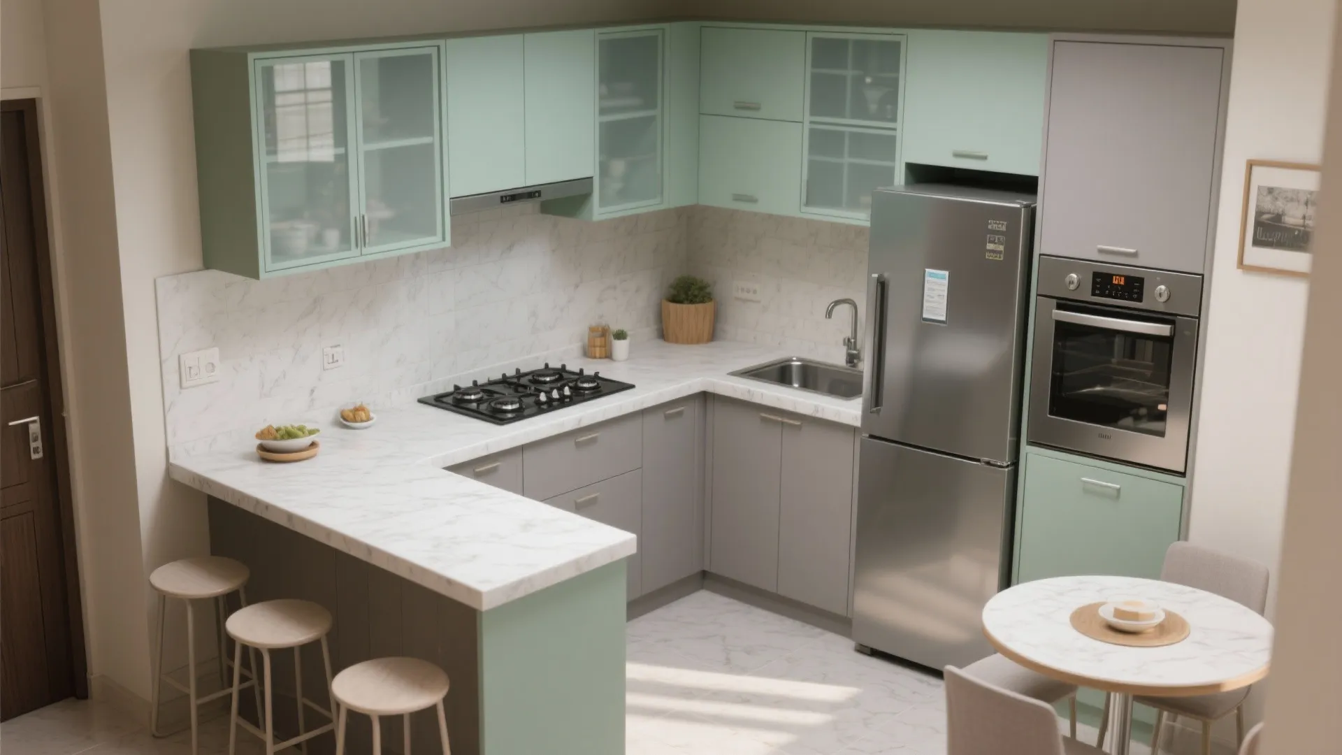 L-Shaped Layout to Maximize Counter Space