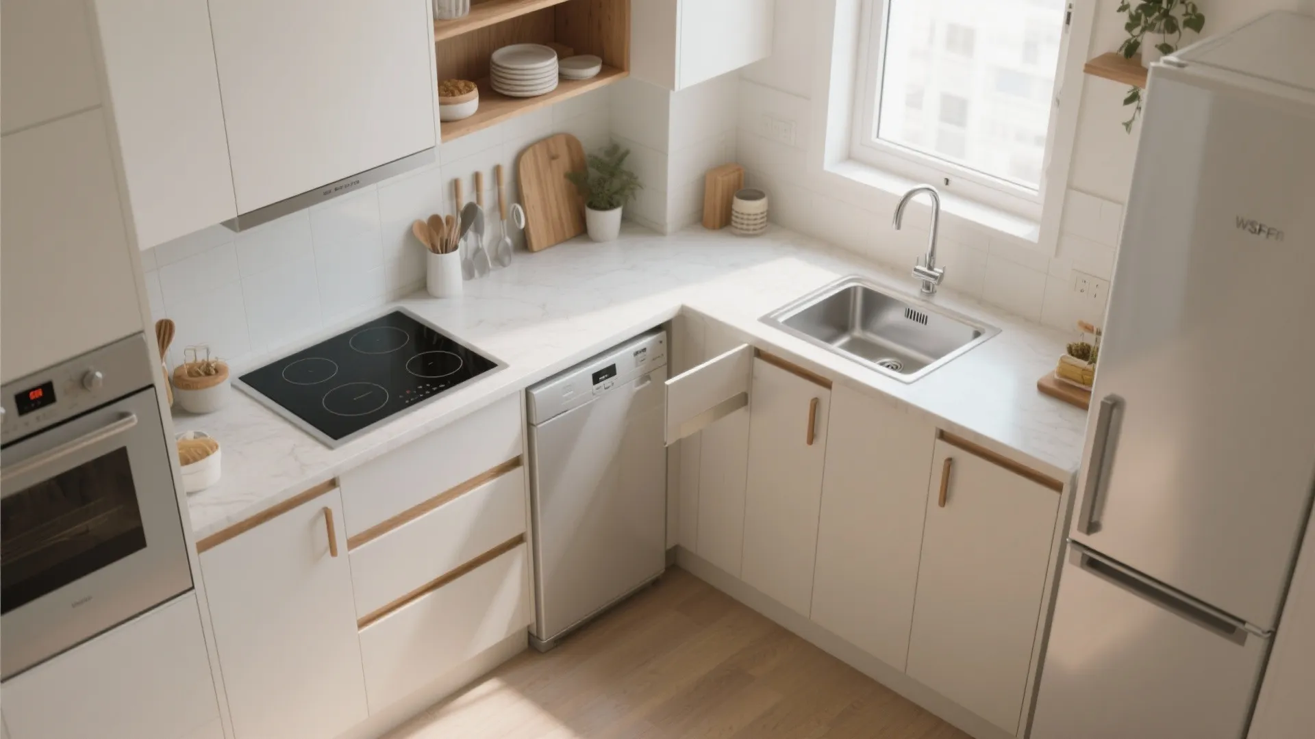 L-Shaped Small Kitchen Layout