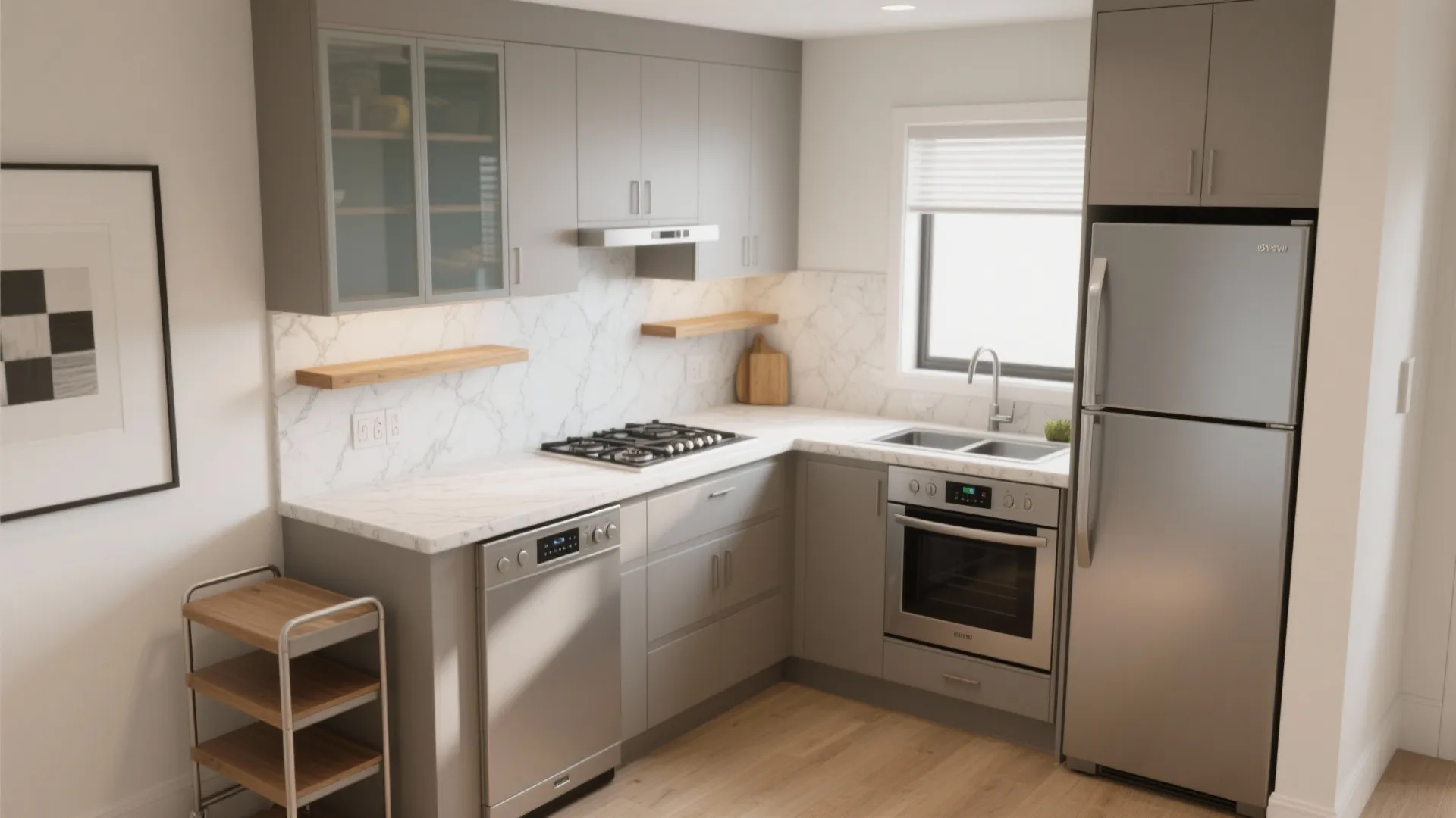 L-Shaped Small Kitchen Layout