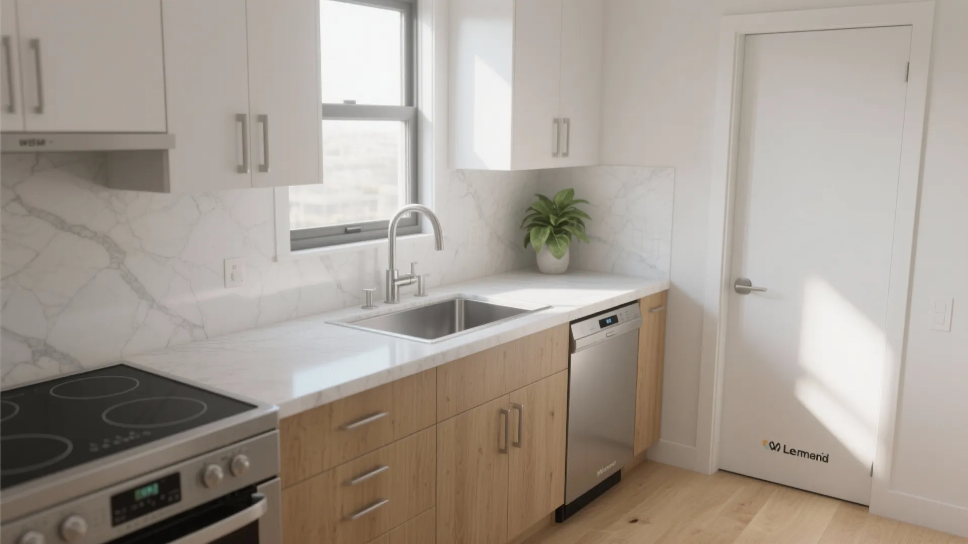 L-Shaped Layout That Frees Counter Space