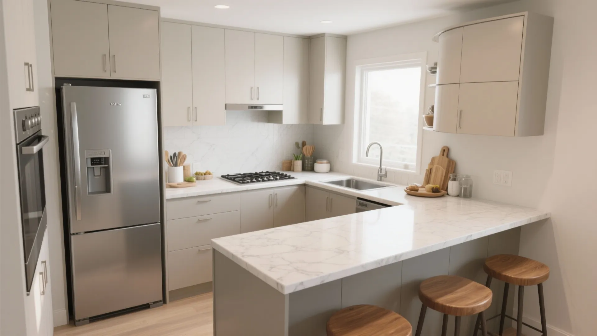 L-Shaped Layout for More Counter Space