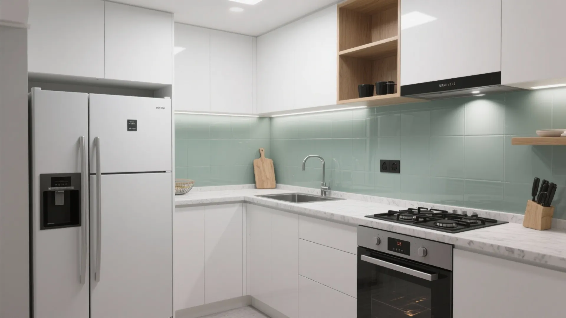 L-Shaped Layout to Maximize Counter Space