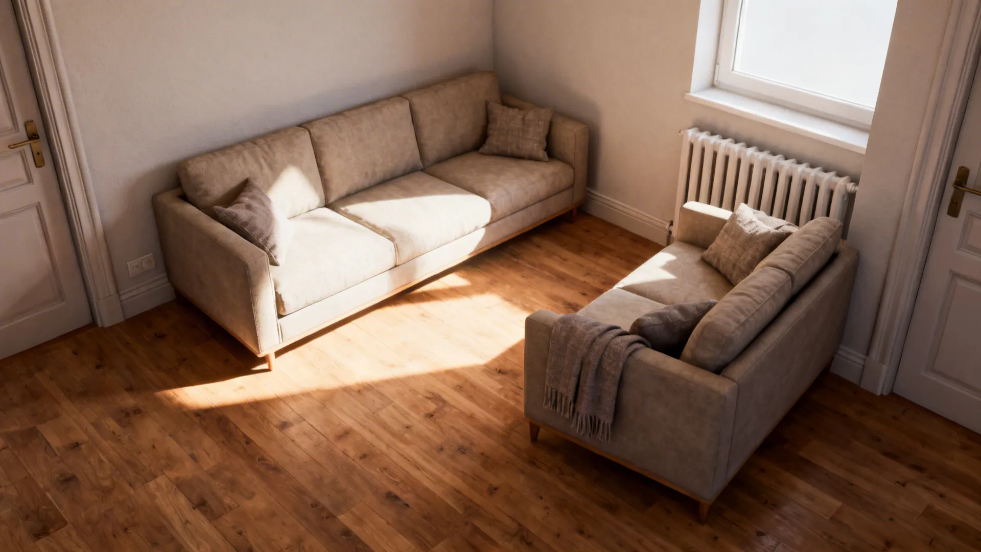 2. Use a corner or L-shaped layout