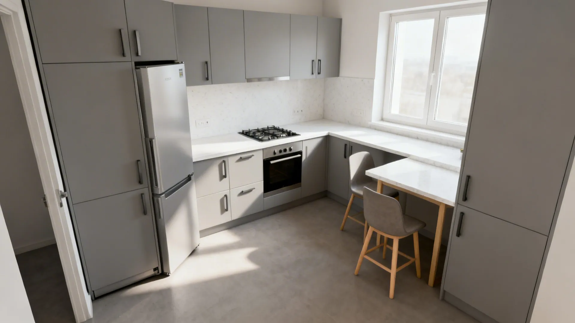 Space-Savvy L-Shape That Frees Counter Space