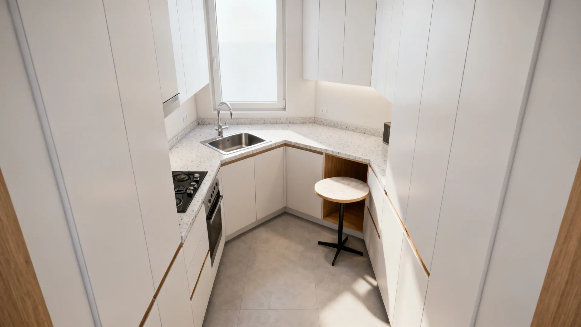 L-shaped layout to unlock more counter space