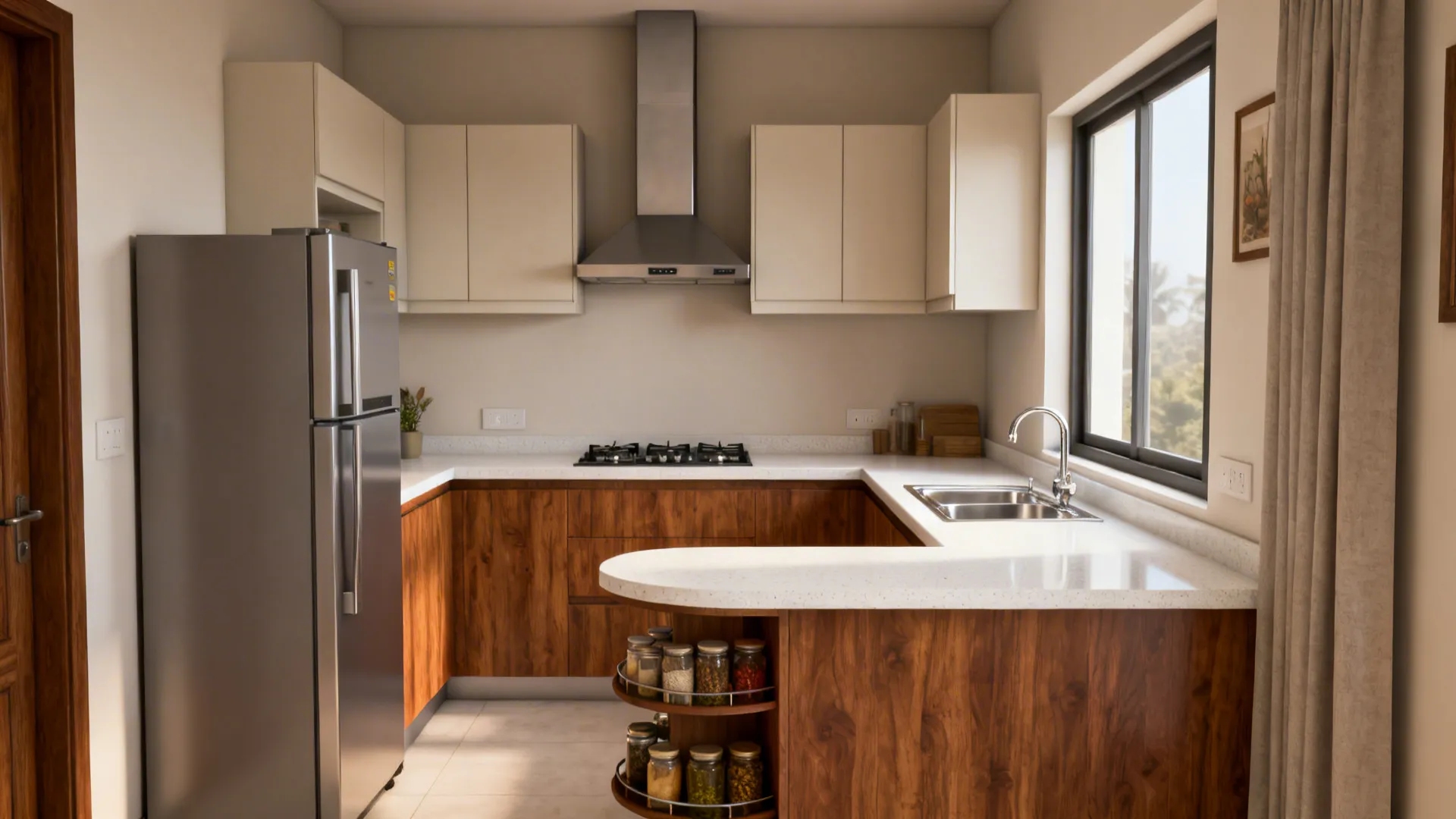 3) L-shaped layouts for efficient workflow