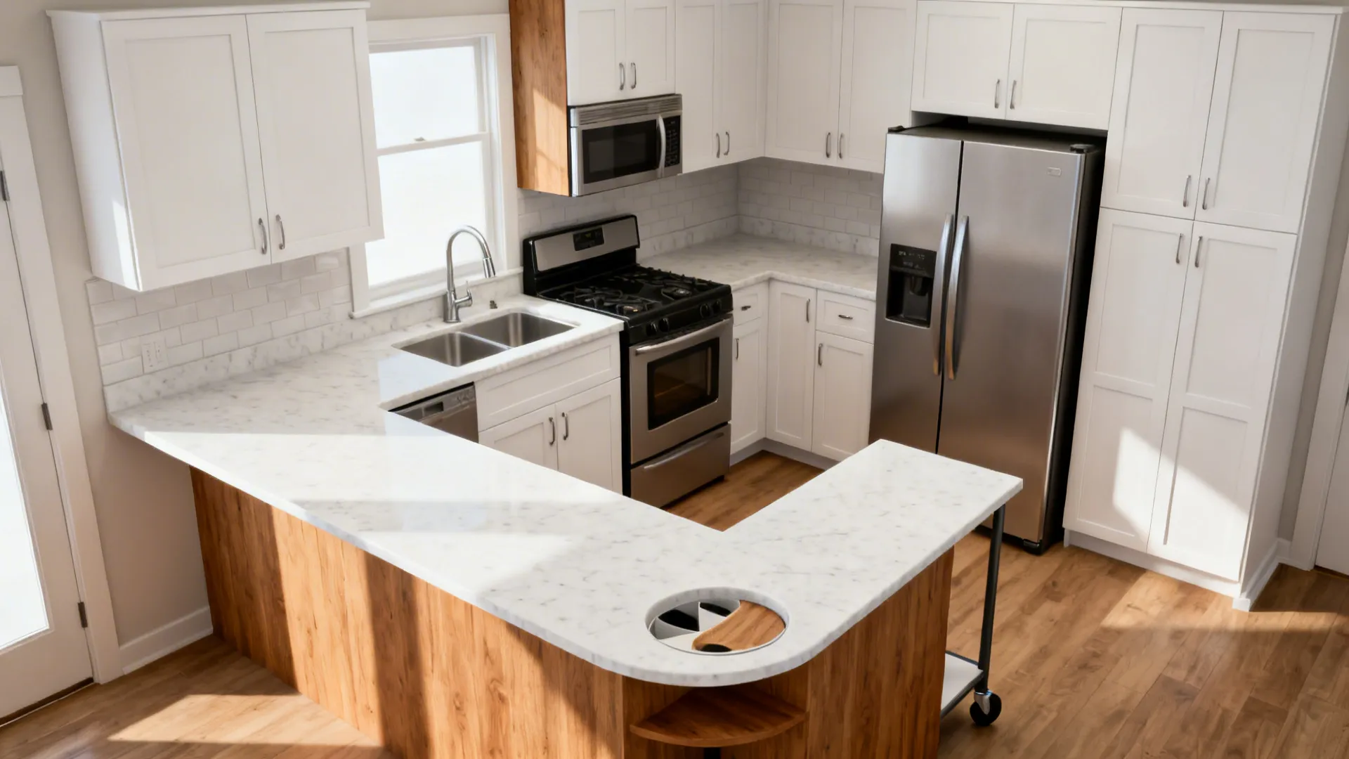 L-Shaped Layout to Free Counter Space