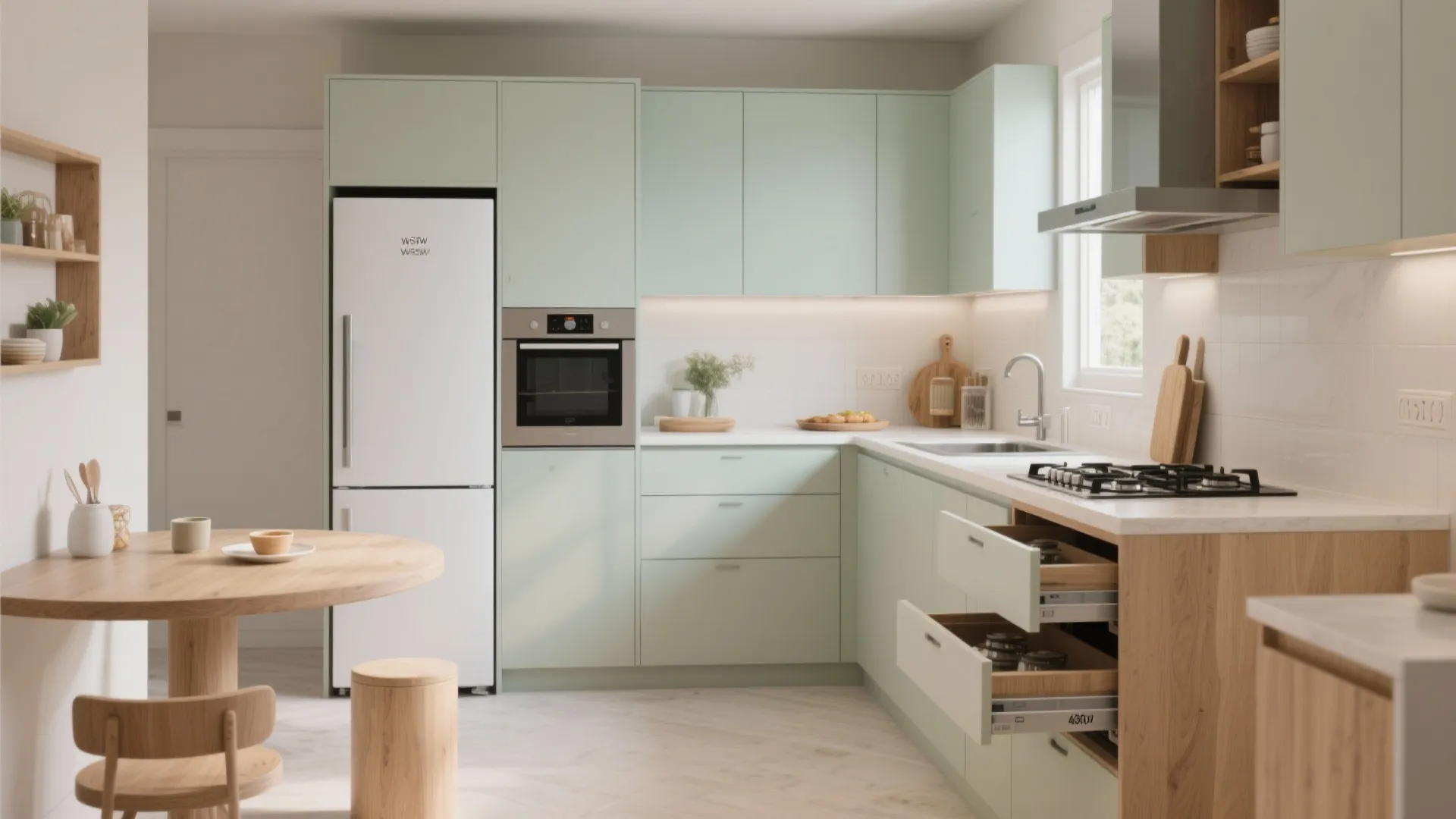 L-Shaped Layout to Free Counter Space