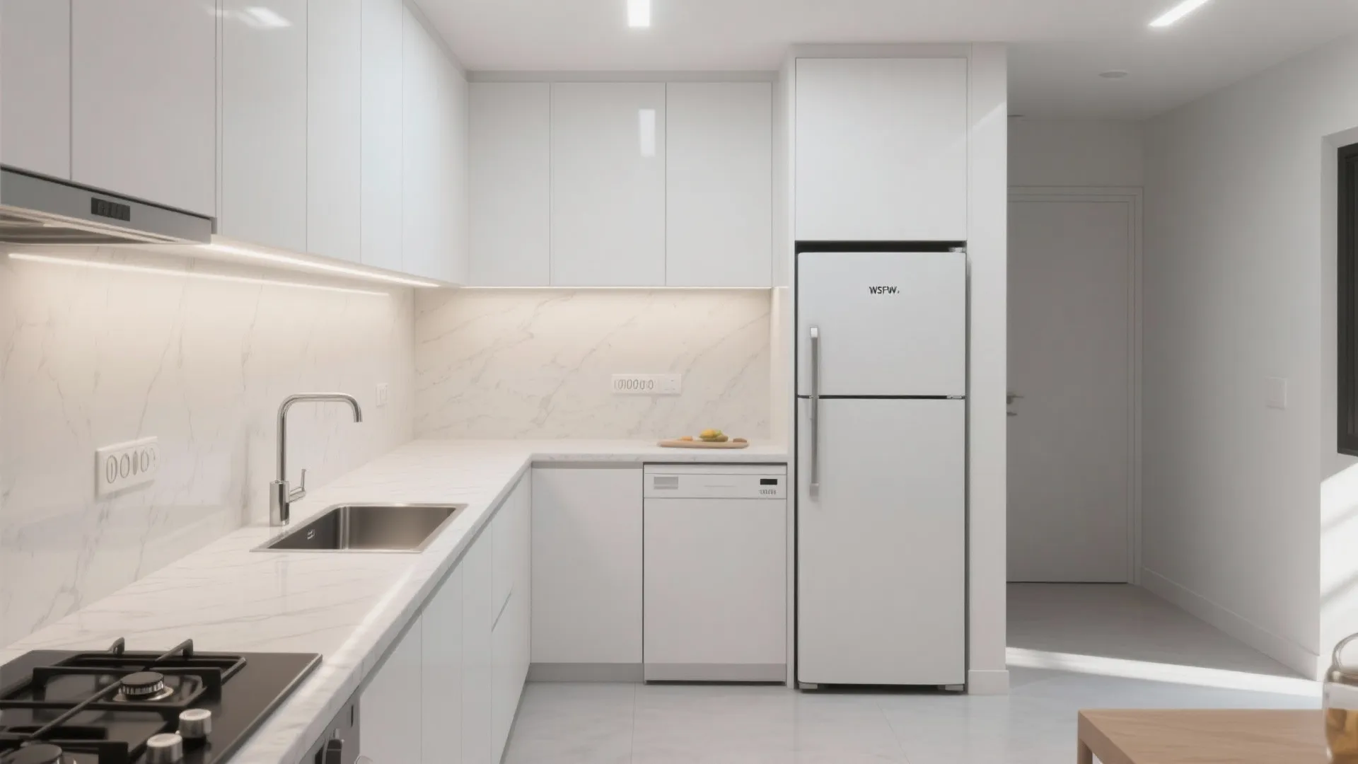 L-Shaped Layout to Unlock Counter Space in 2 BHK Kitchens