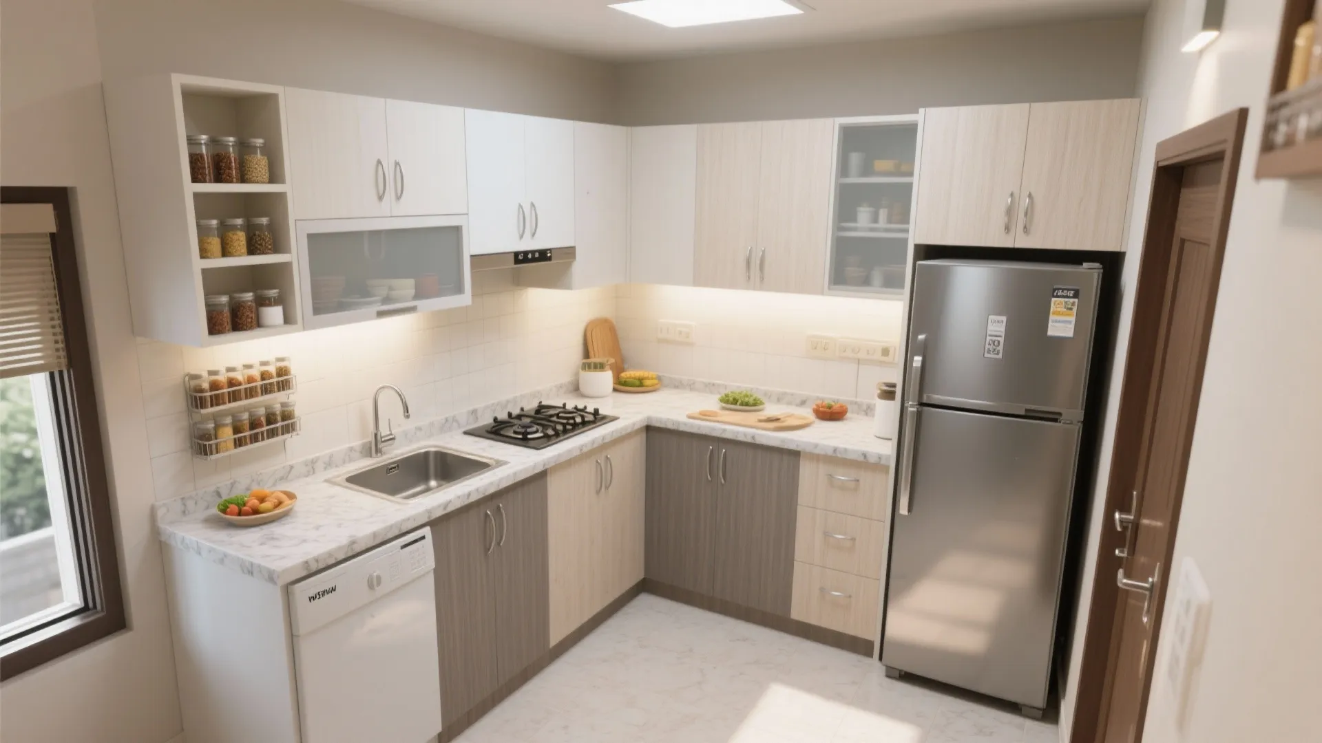 L-Shaped Layout to Maximize Counter Space