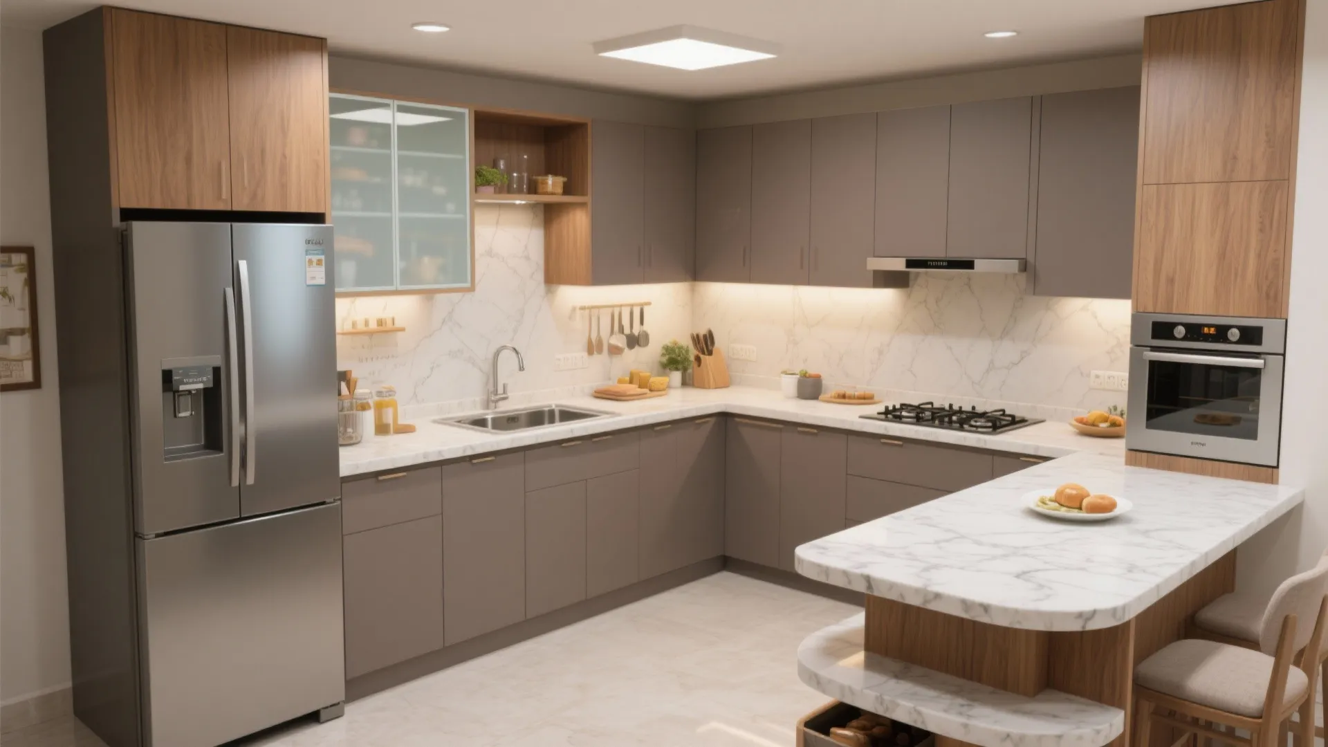 L-Shaped Small Kitchen Layout That Frees Up Counter Space