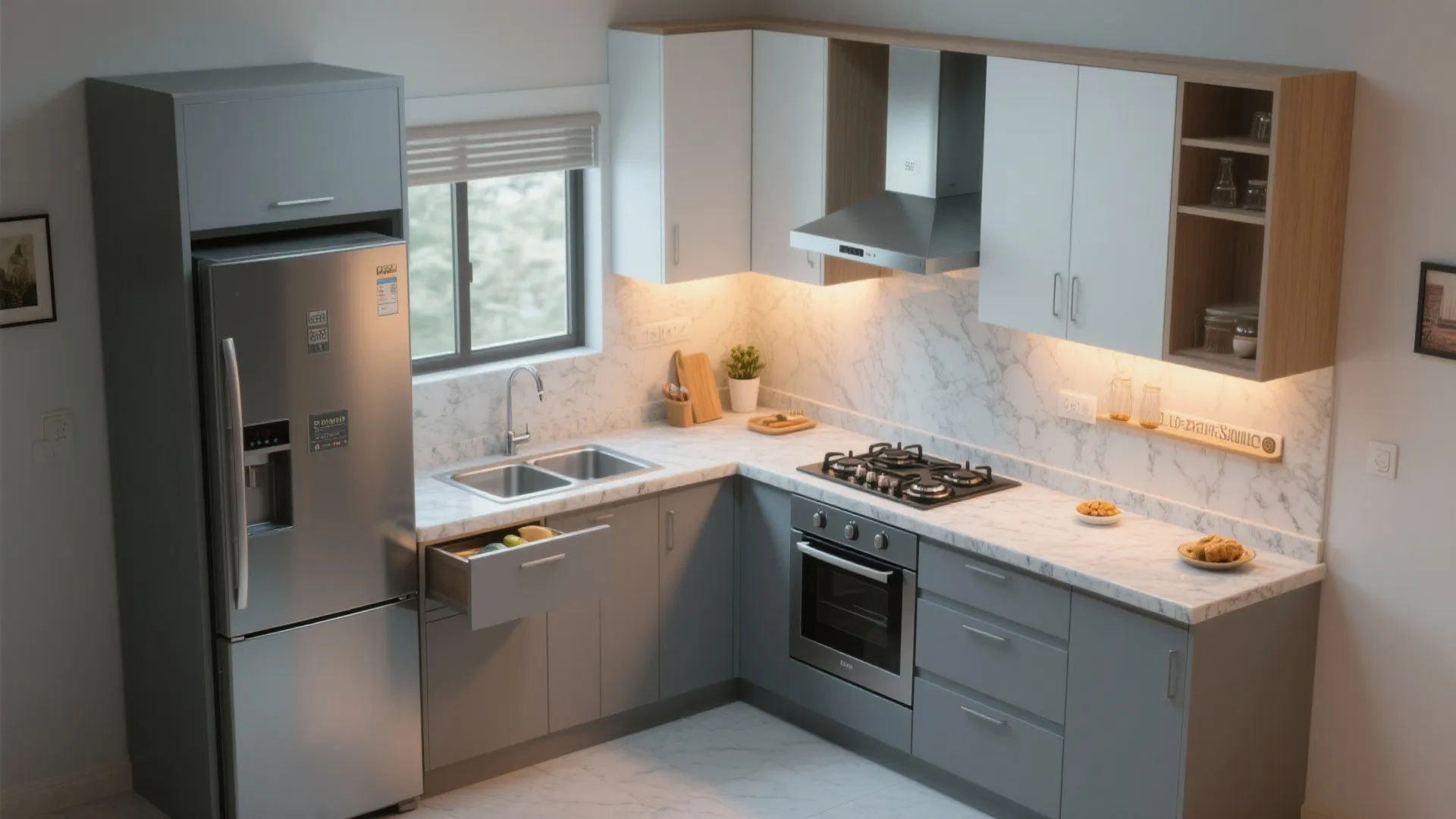 L-Shaped Layout to Free Counter Space