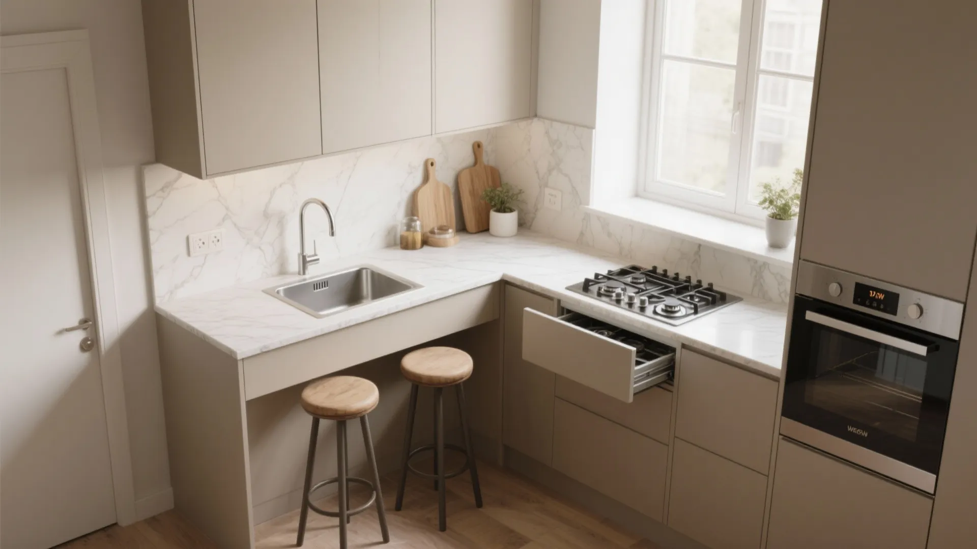 L-Shaped Layout to Unlock Counter Space