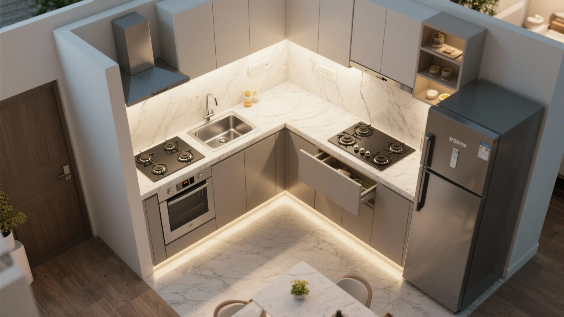 L-Shaped Layout to Unlock Counter Space