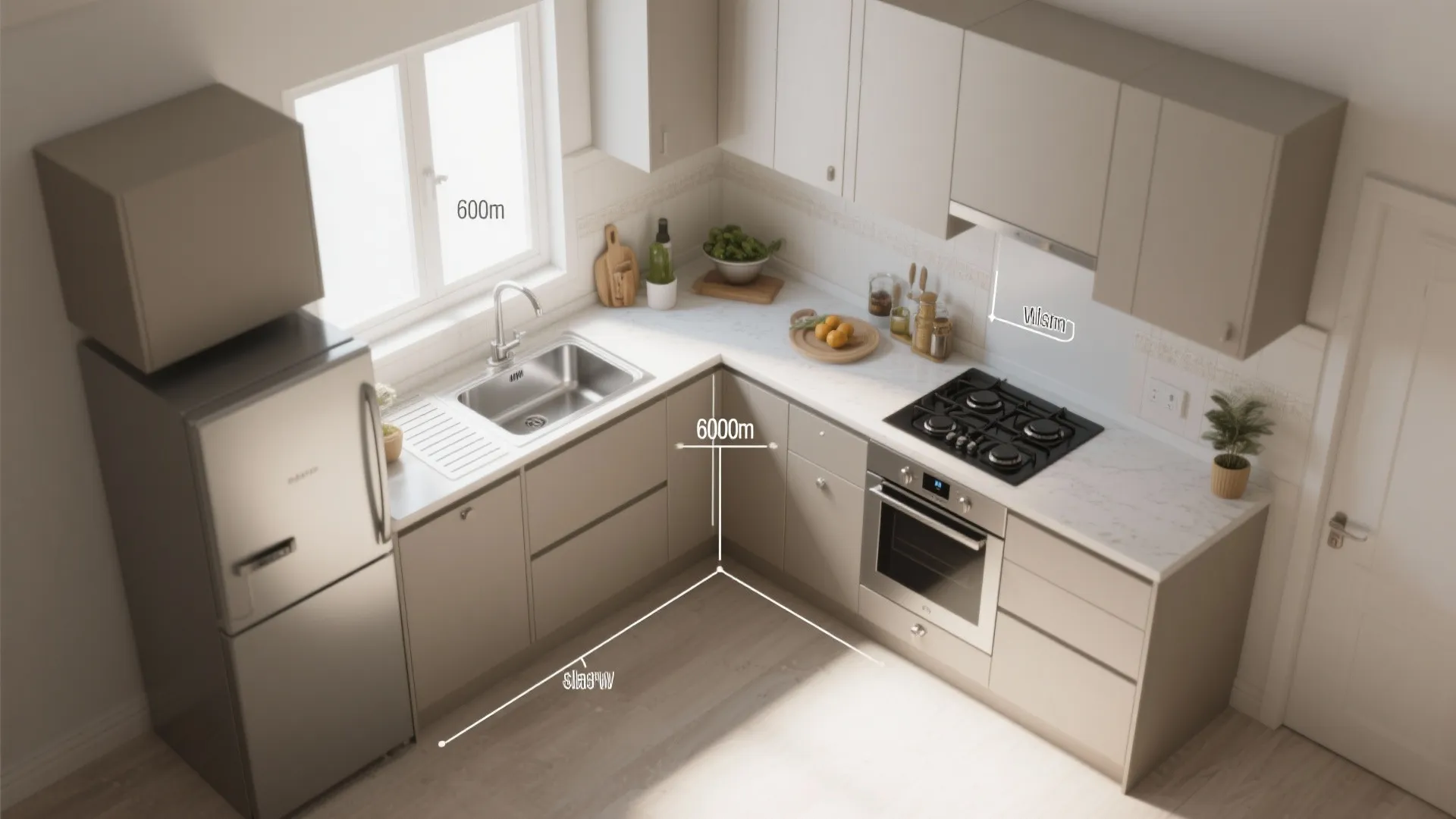 L-Shaped Layout with Zoned Efficiency